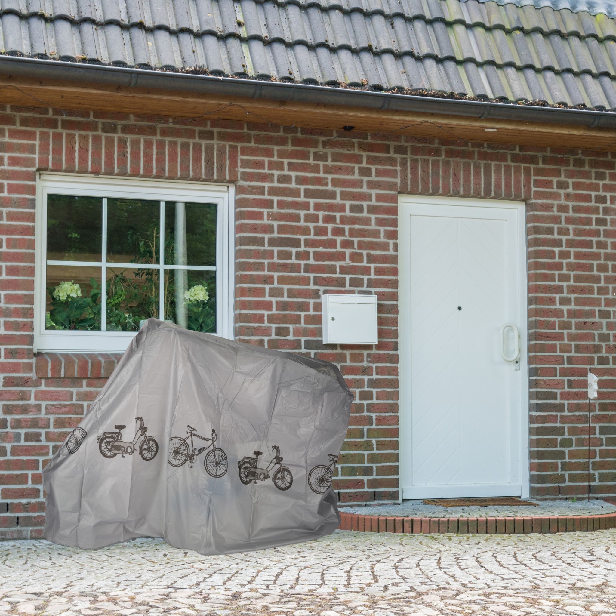 Fahrradgarage Kunststoff Dunkelbraun-Grau von Relaxdays
