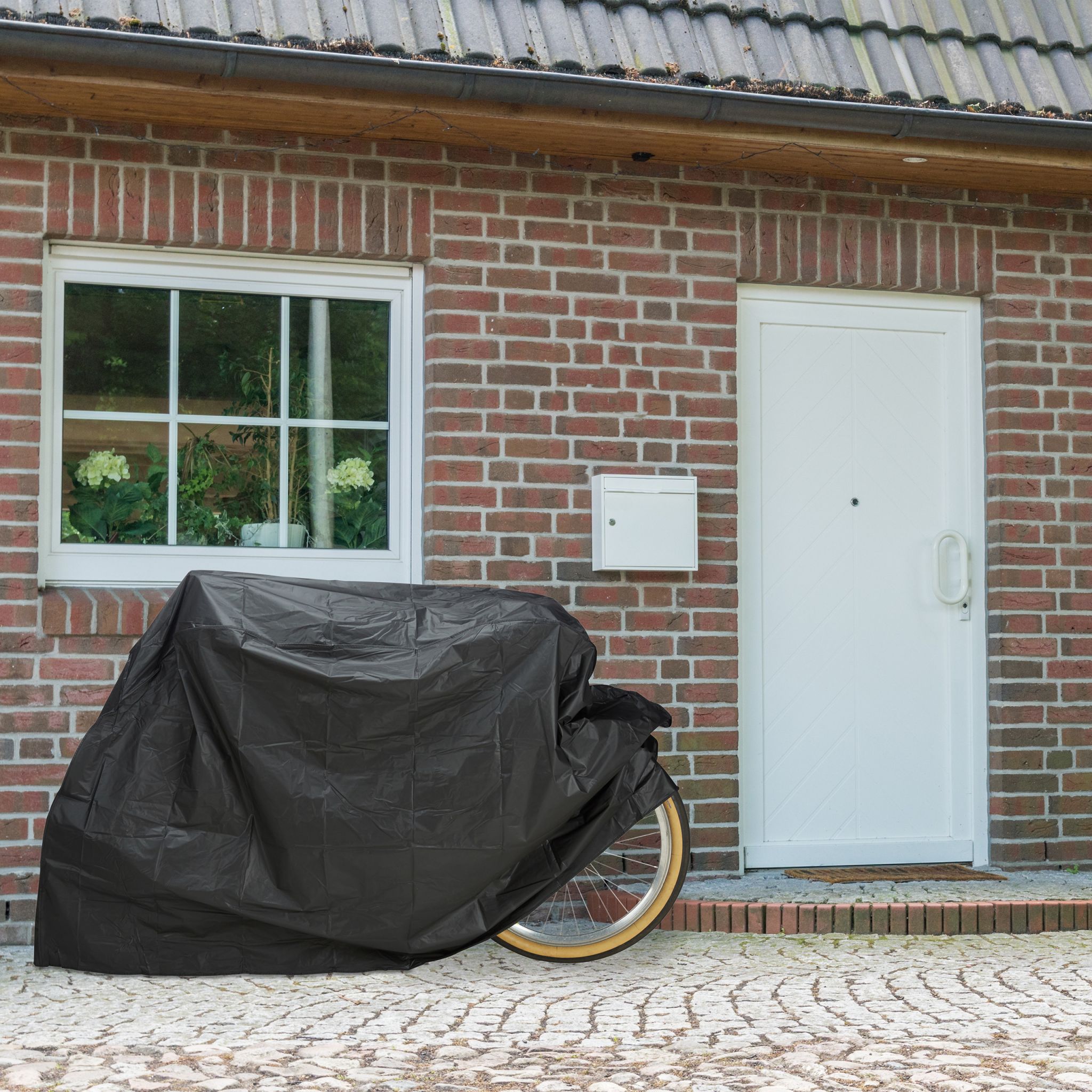 Fahrradgarage Kunststoff Schwarz von Relaxdays