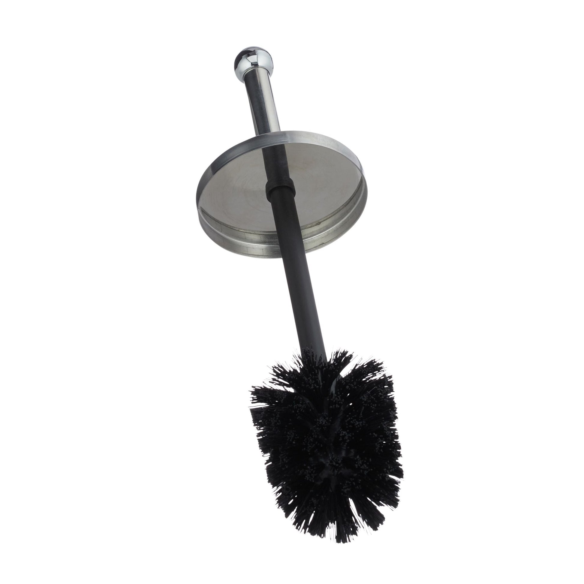 WC Garnitur Edelstahl rund Schwarz-Silber von Relaxdays