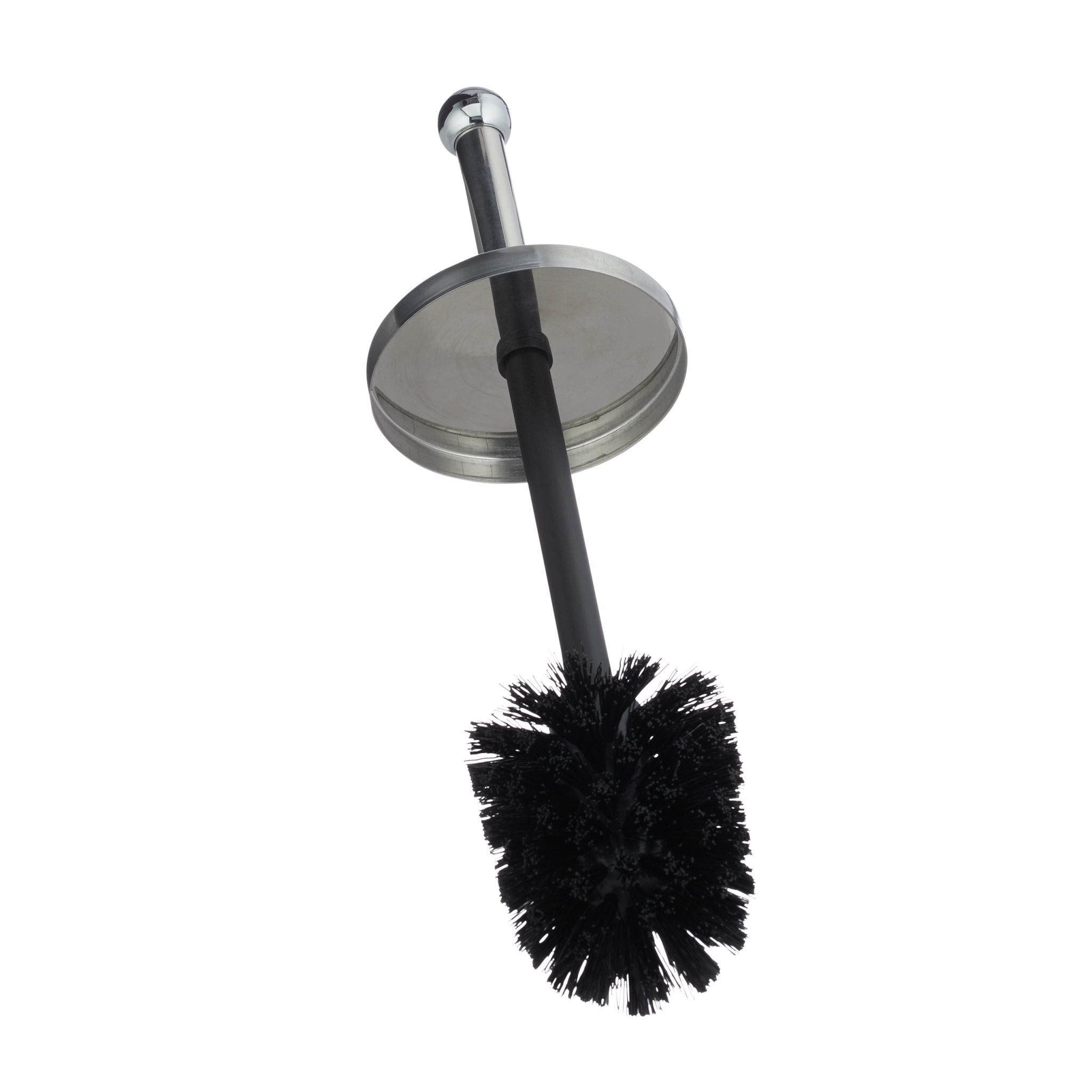 WC Garnitur Edelstahl rund Schwarz-Silber von Relaxdays