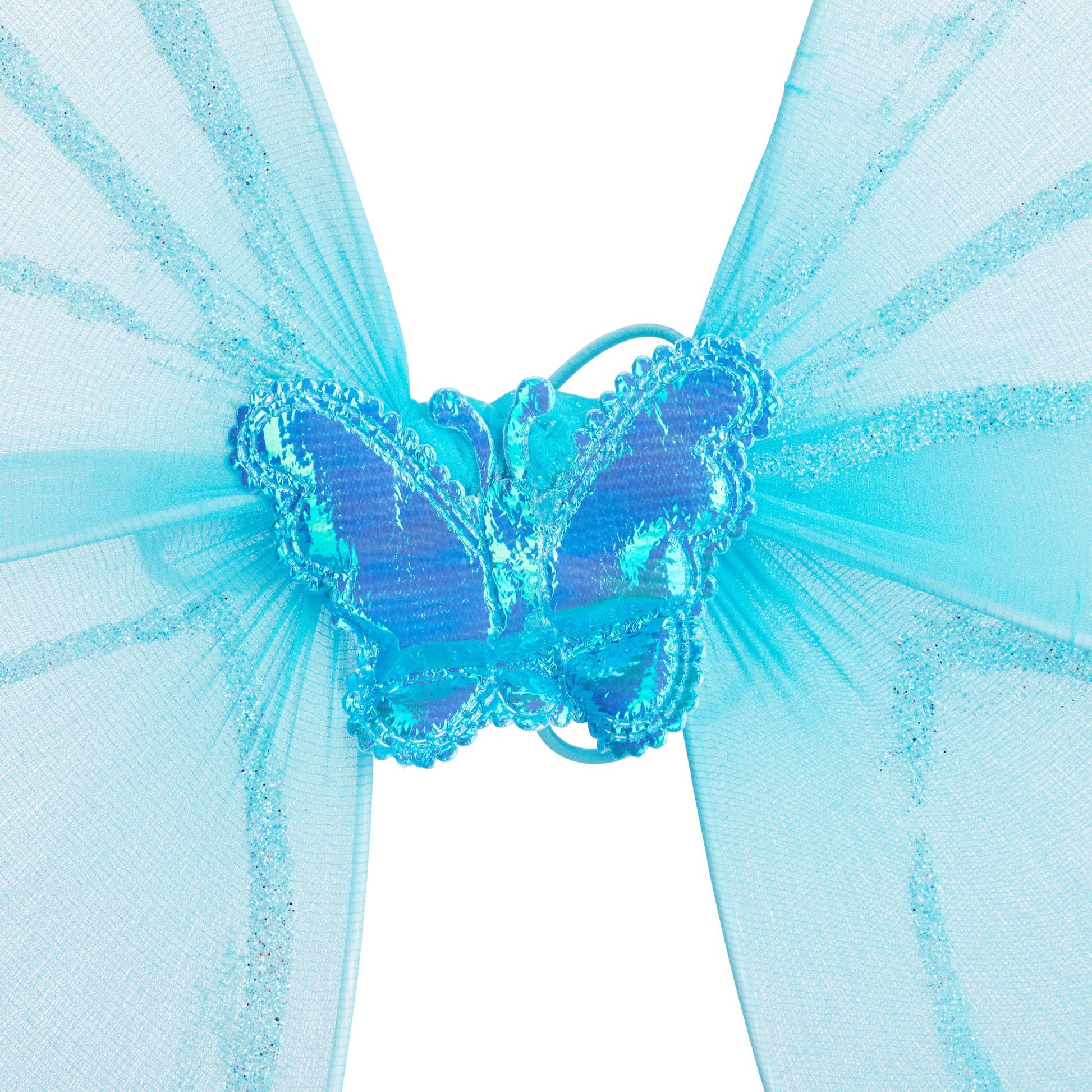 Feenflügel mit Zauberstab Weiss-Hellblau-Silber von Relaxdays