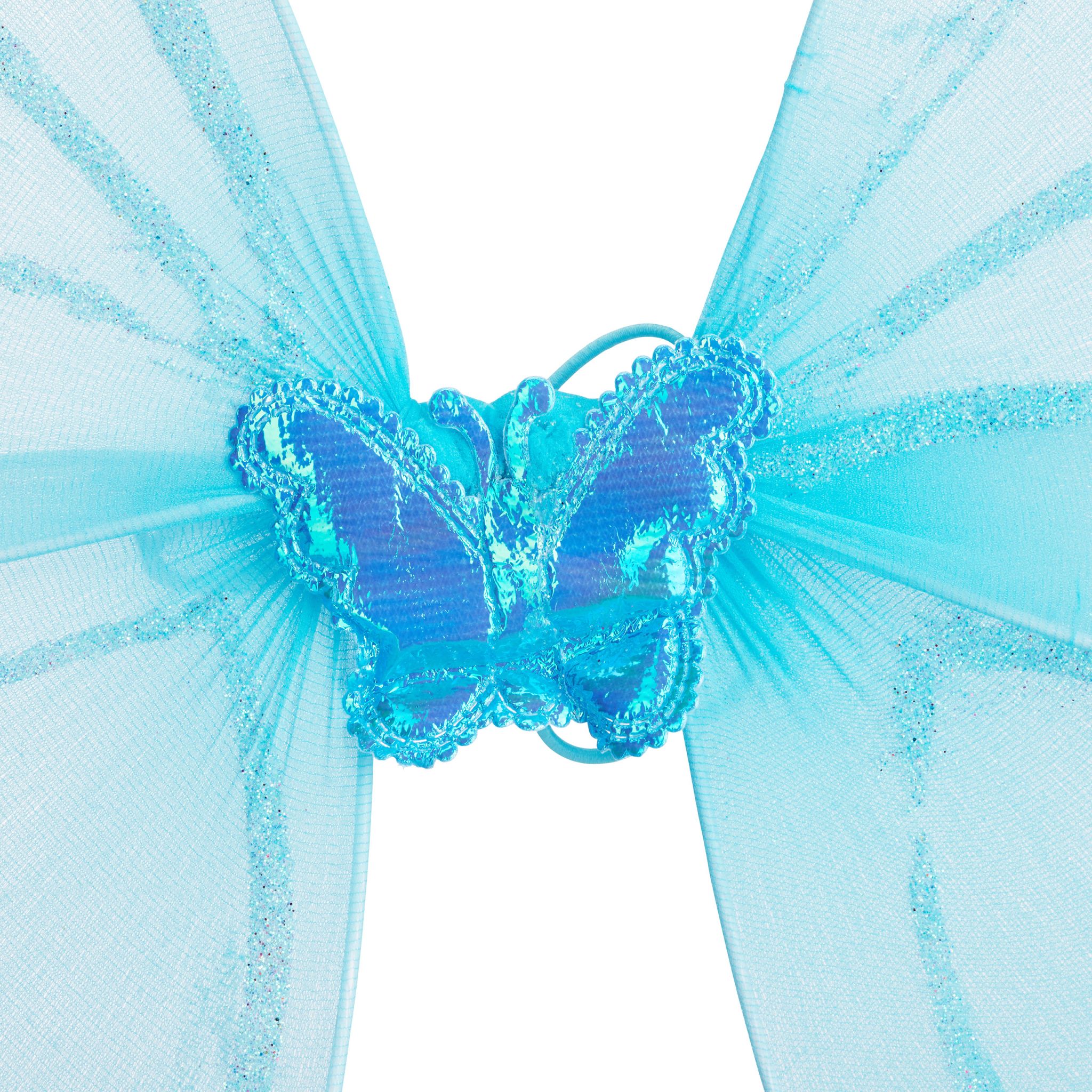 Feenflügel mit Zauberstab Weiss-Hellblau-Silber von Relaxdays