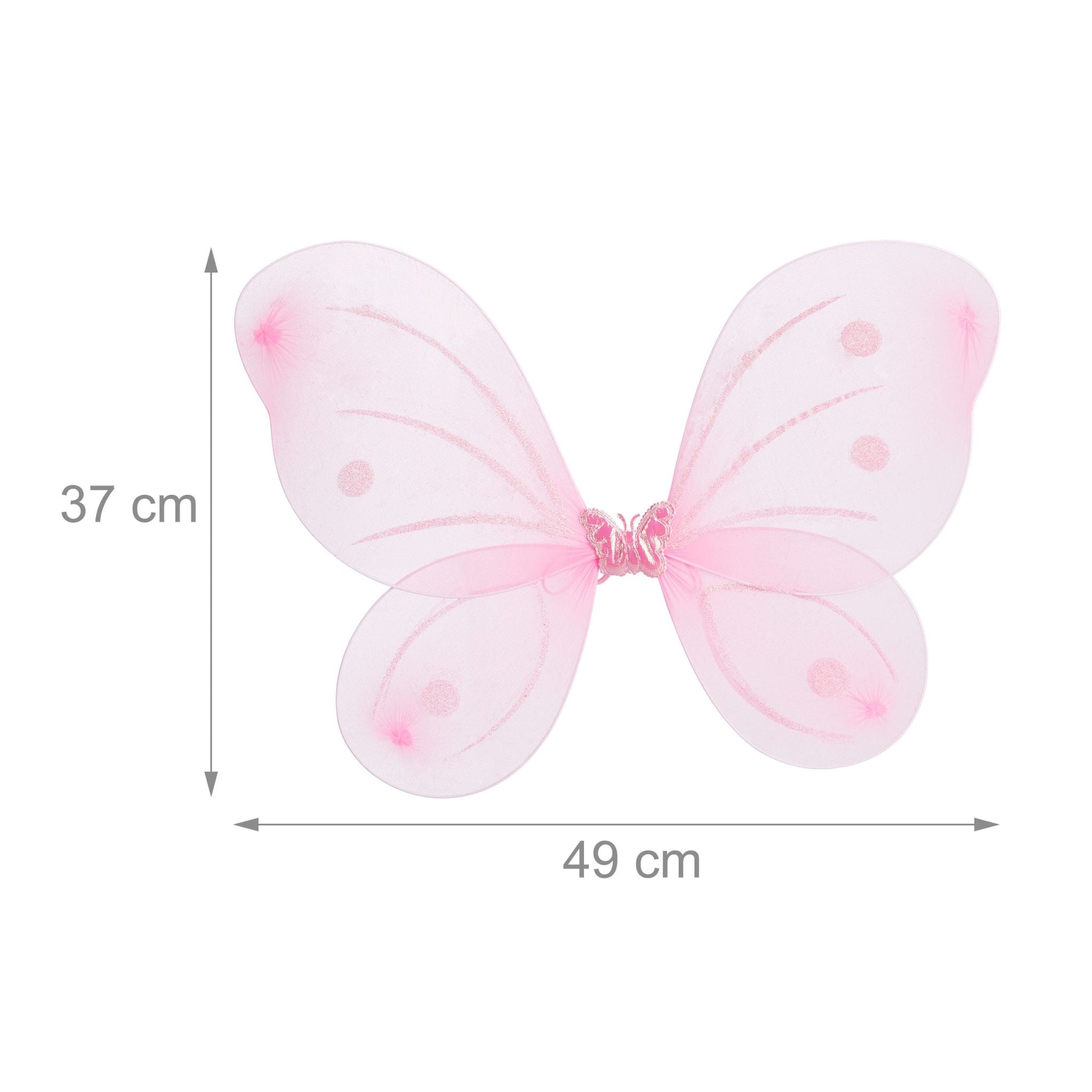 Feenflügel mit Zauberstab Weiss-Rosa-Silber von Relaxdays