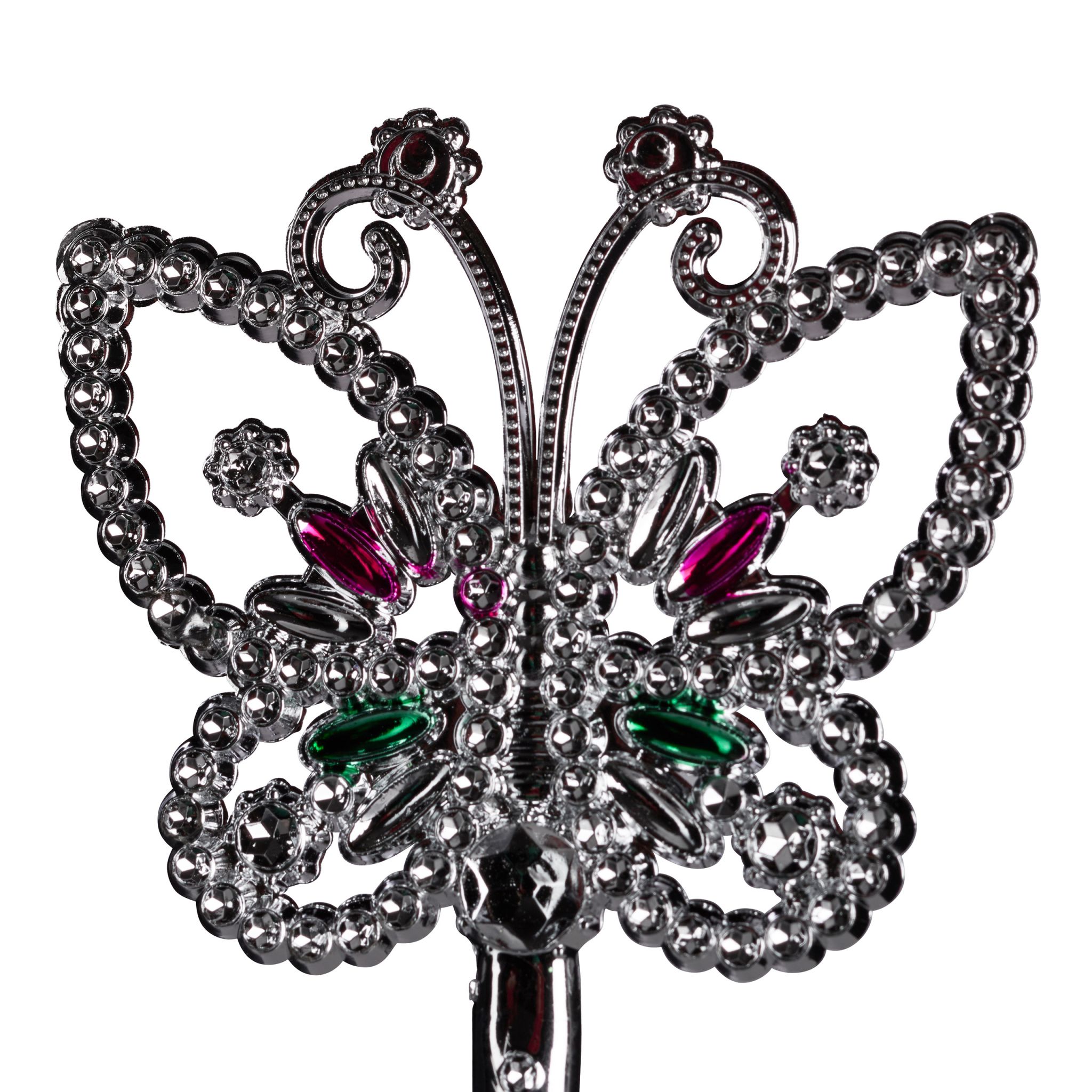 Feenflügel mit Zauberstab Weiss-Rosa-Silber von Relaxdays