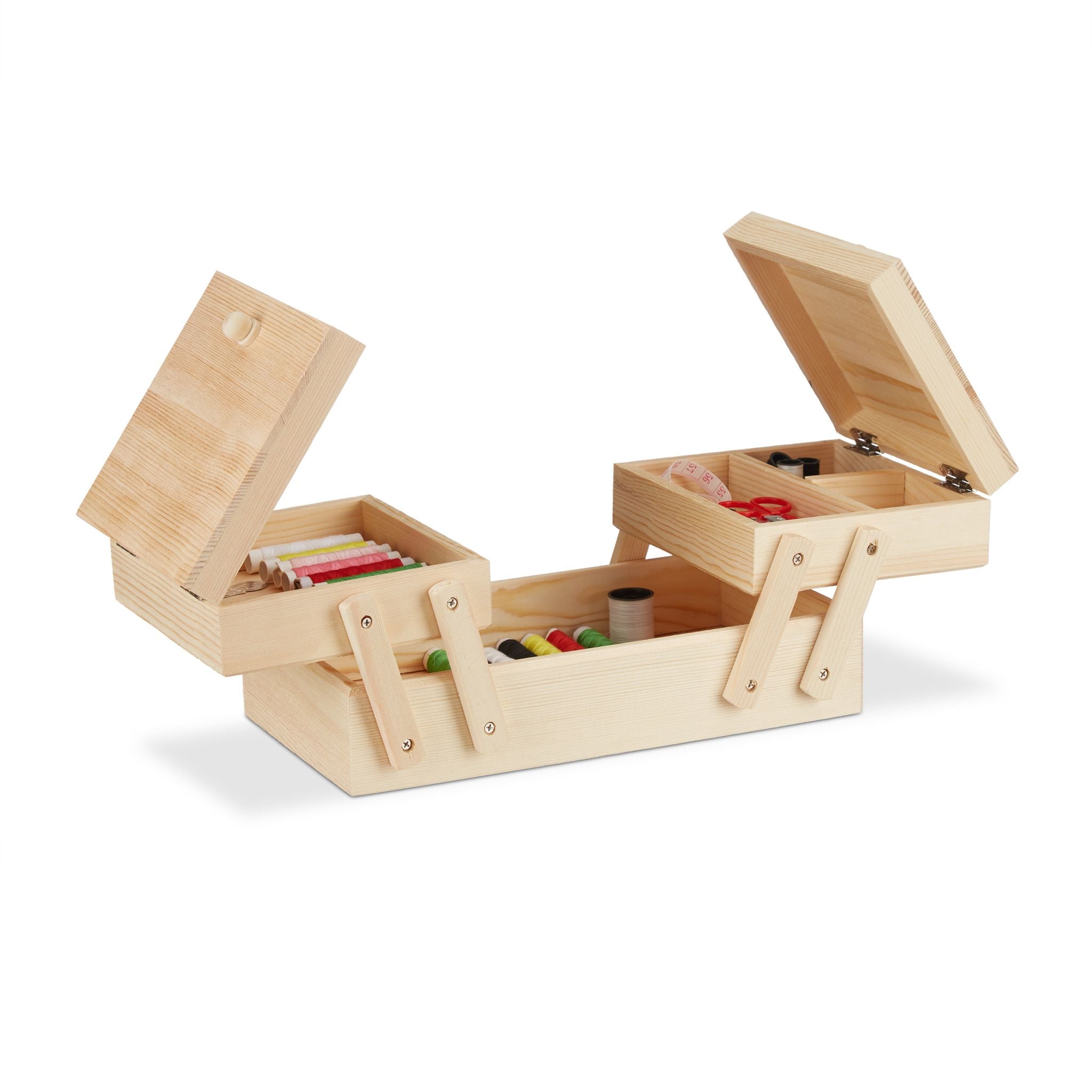 Nähkästchen Holz Hellbraun von Relaxdays