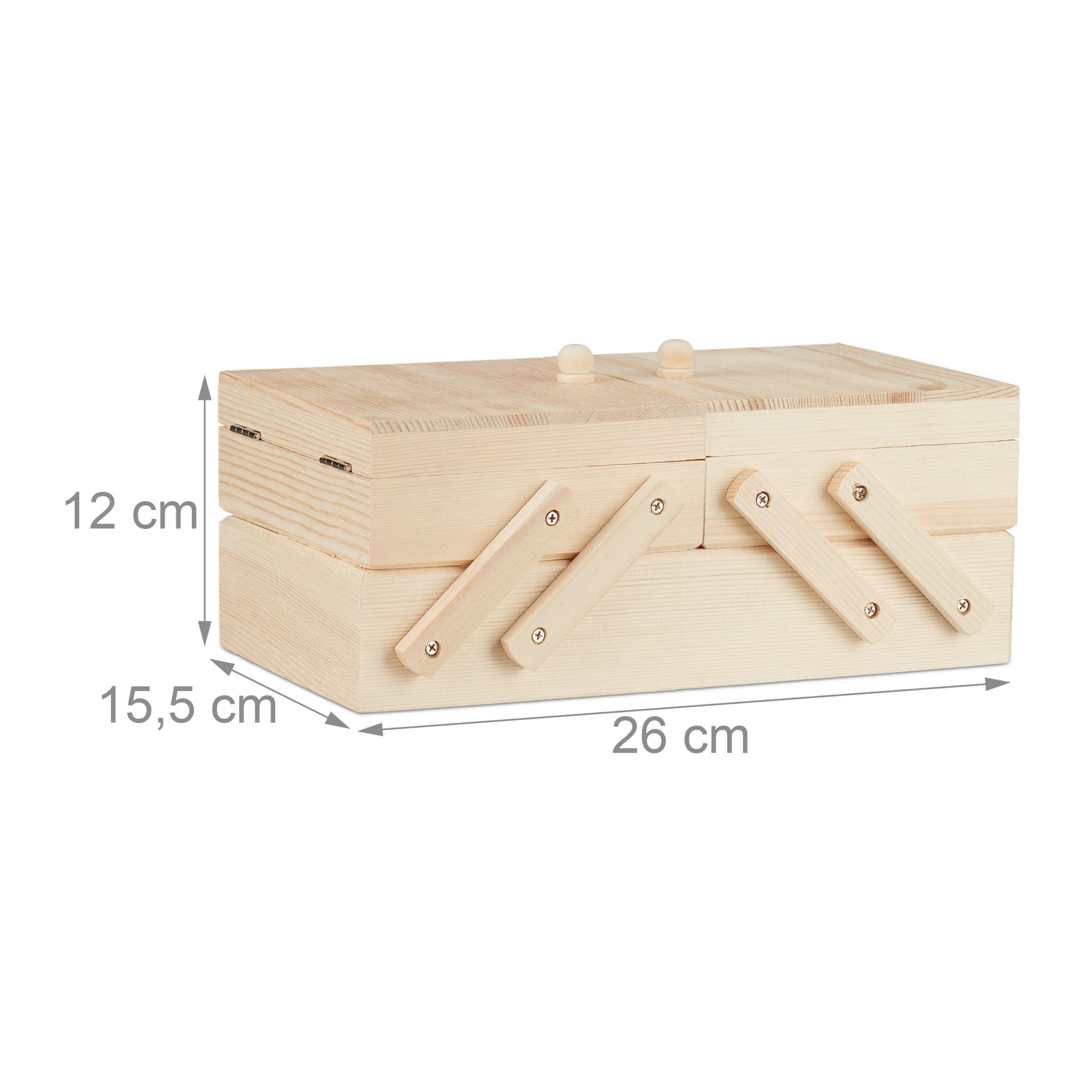 Nähkästchen Holz Hellbraun von Relaxdays