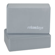 Yogablock 2er-Set Weiss-Grau von Relaxdays