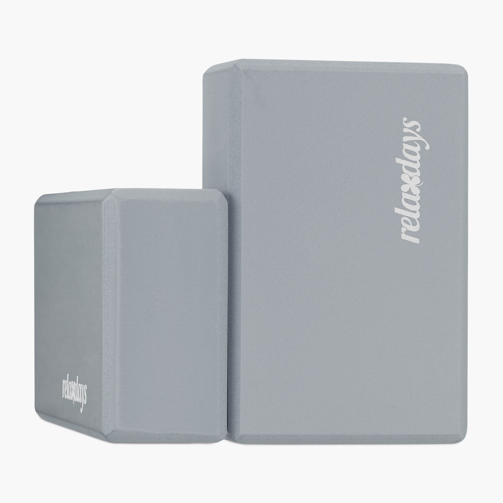 Yogablock 2er-Set Weiss-Grau von Relaxdays