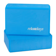 Yogablock 2er-Set Weiss-Blau von Relaxdays