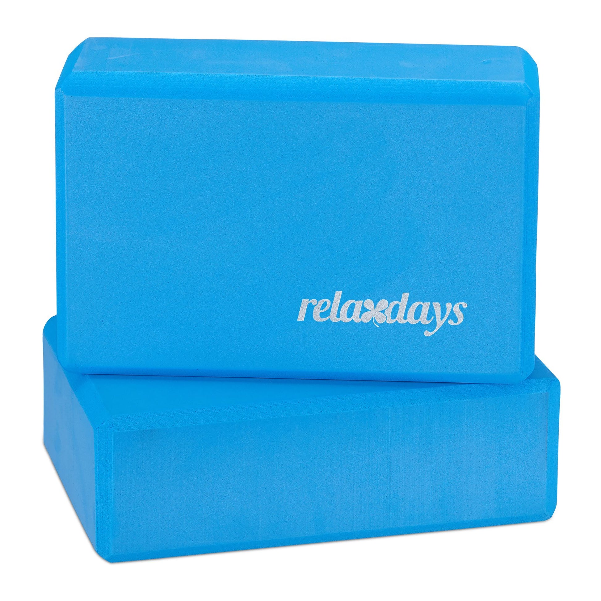 Yogablock 2er-Set Weiss-Blau von Relaxdays