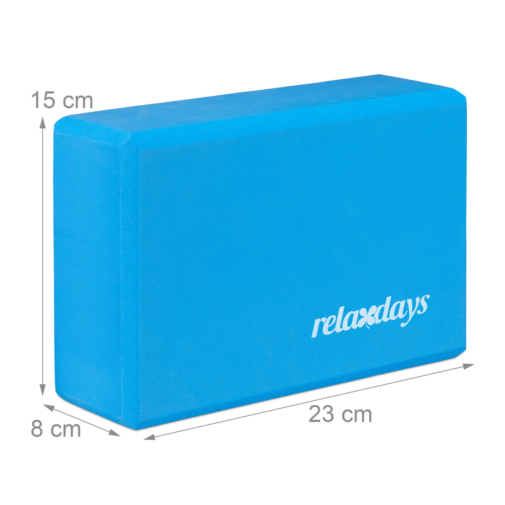 Yogablock 2er-Set Weiss-Blau von Relaxdays