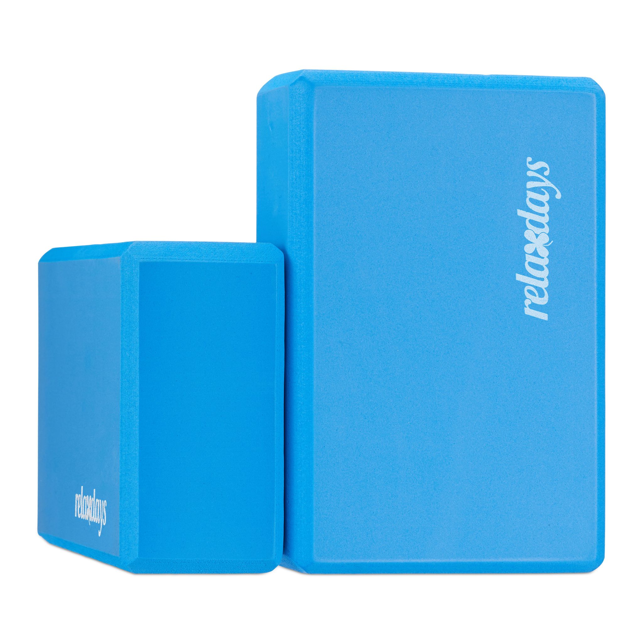 Yogablock 2er-Set Weiss-Blau von Relaxdays