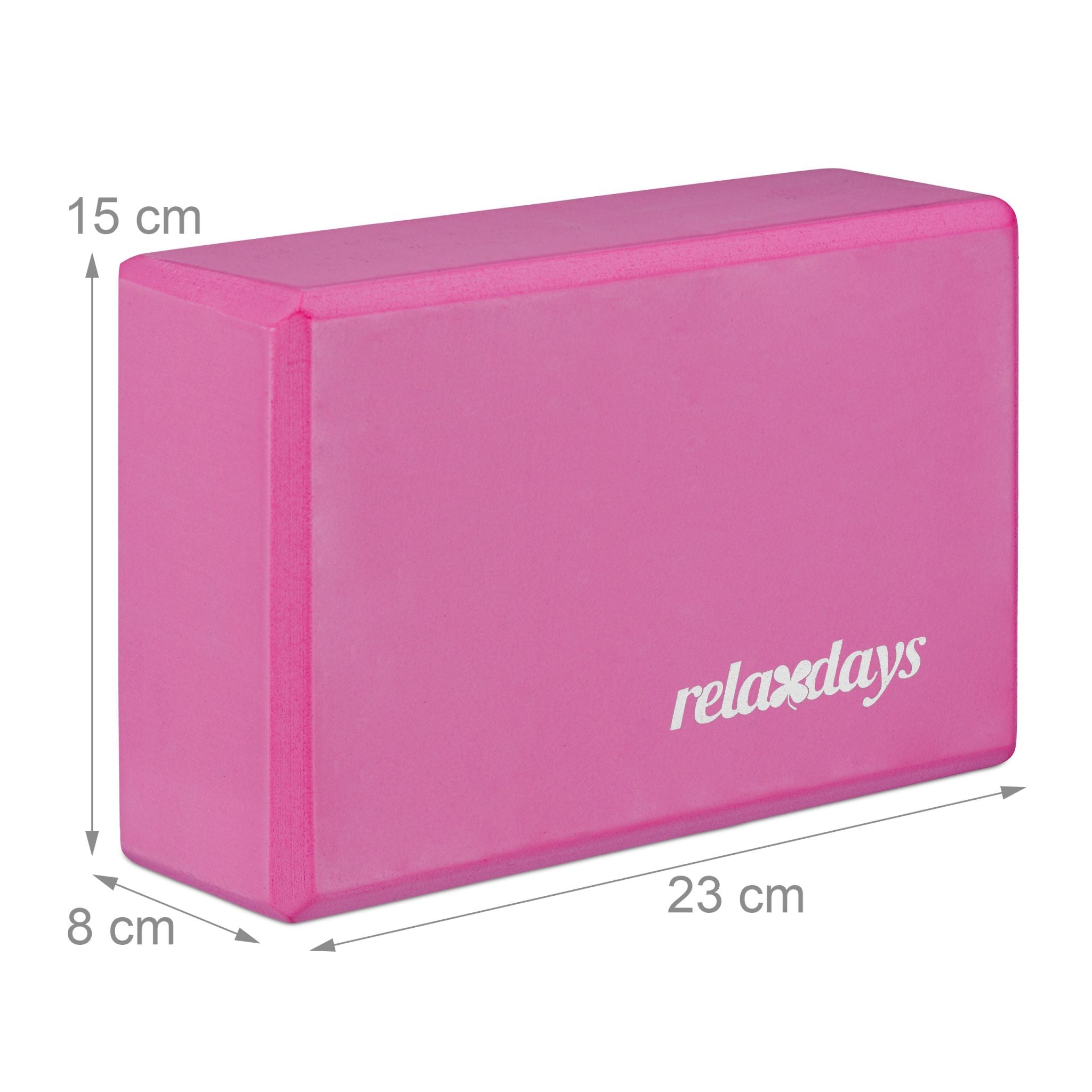 Yogablock 2er-Set Weiss-Rosa von Relaxdays