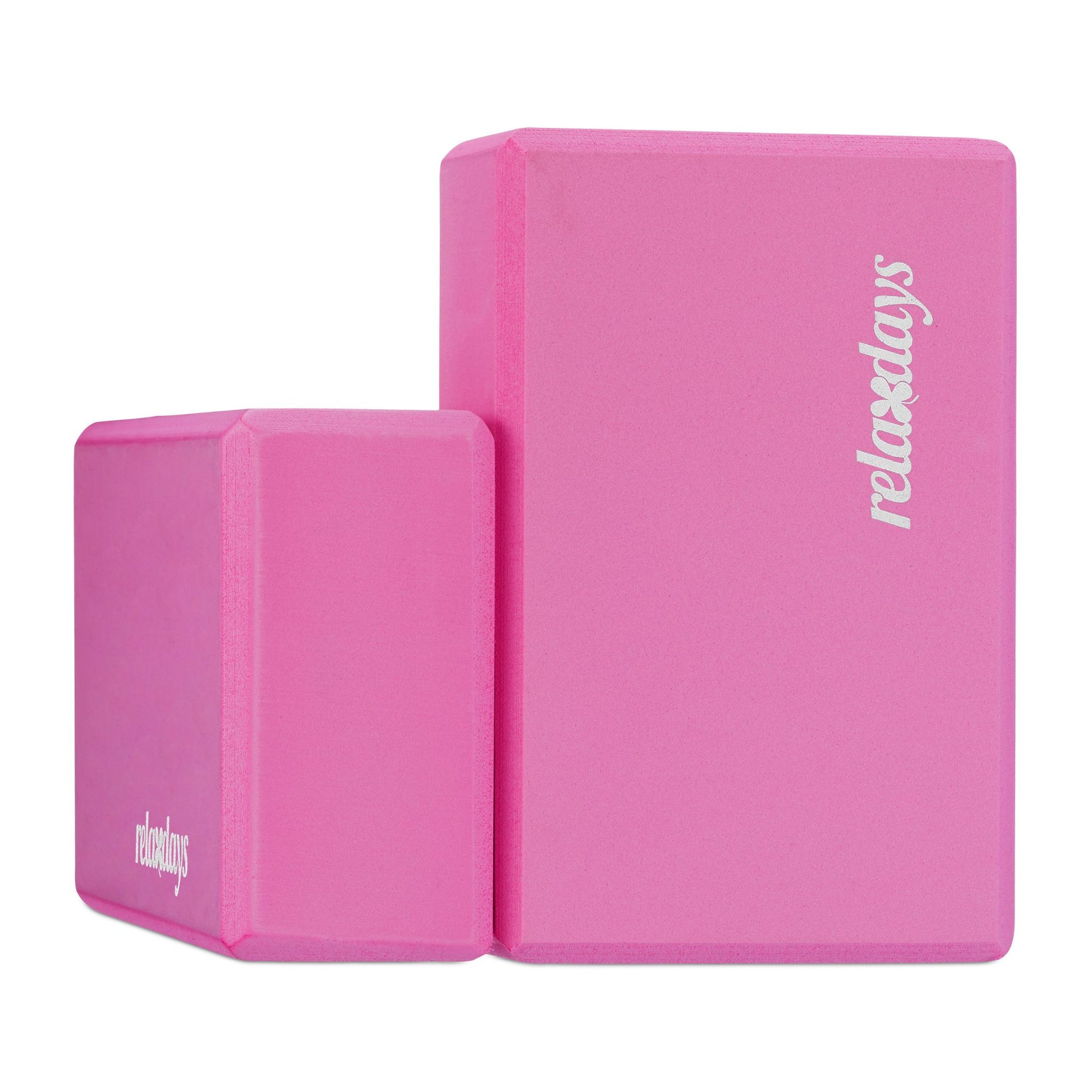 Yogablock 2er-Set Weiss-Rosa von Relaxdays