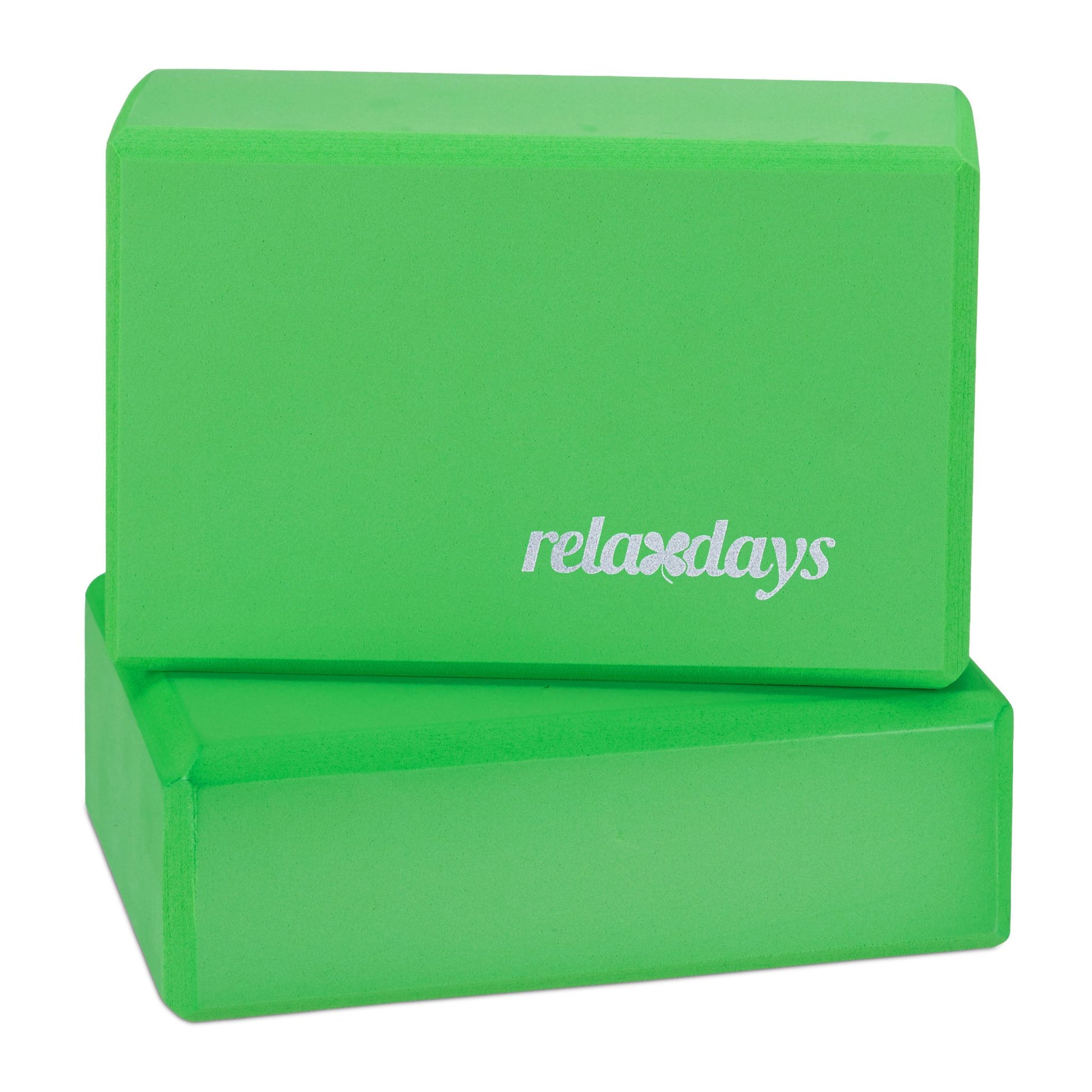 Yogablock 2er-Set Weiss-Grün von Relaxdays