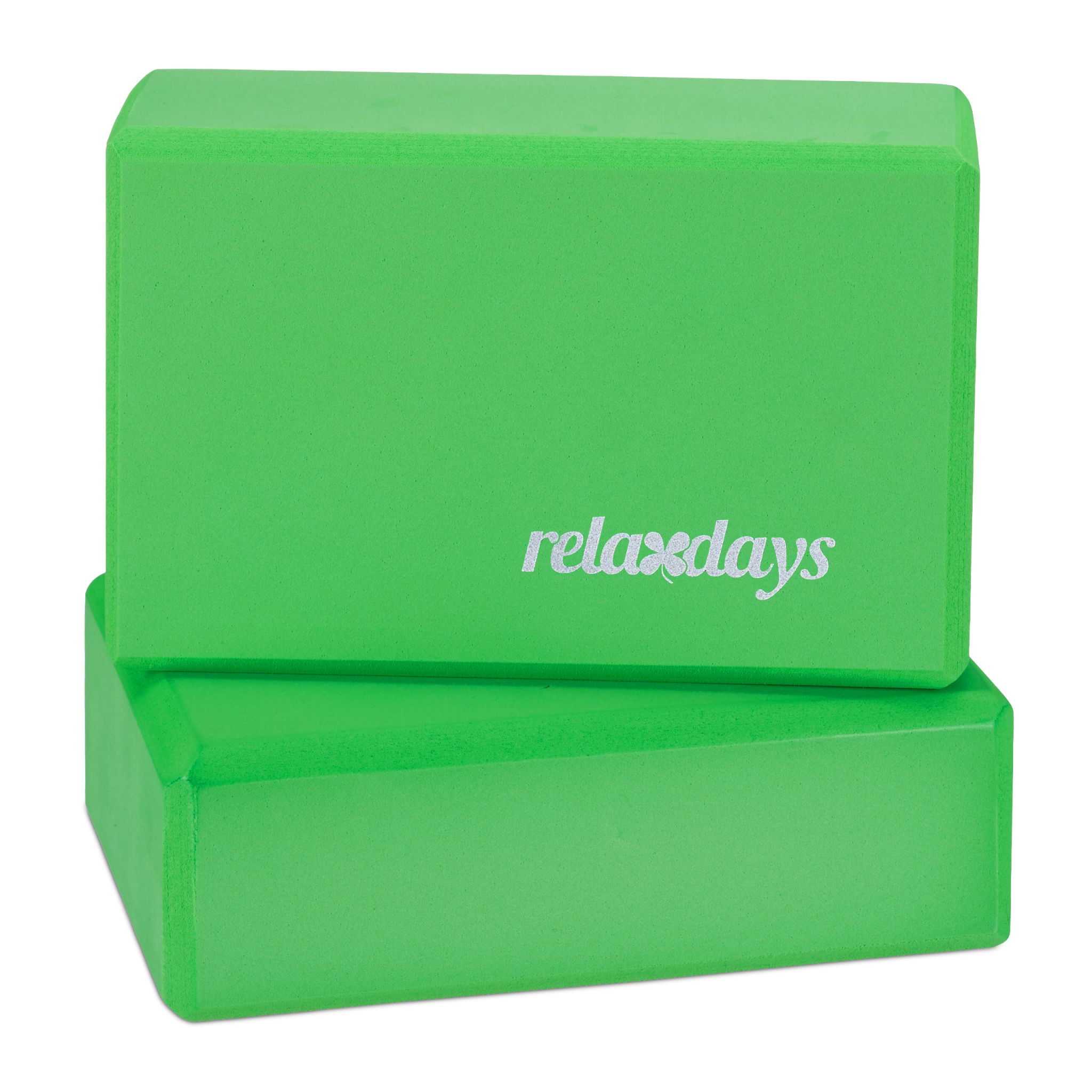 Yogablock 2er-Set Weiss-Grün von Relaxdays