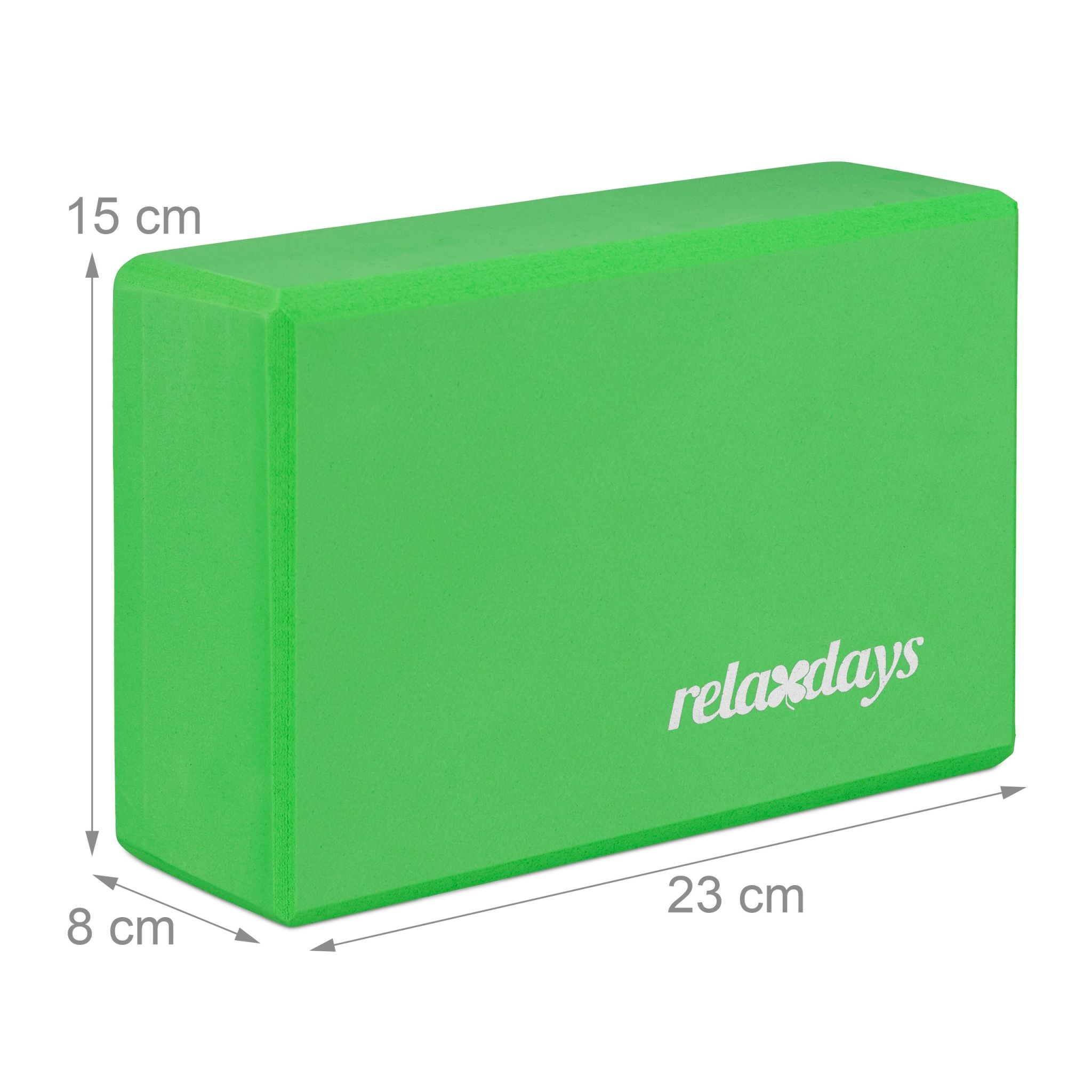 Yogablock 2er-Set Weiss-Grün von Relaxdays