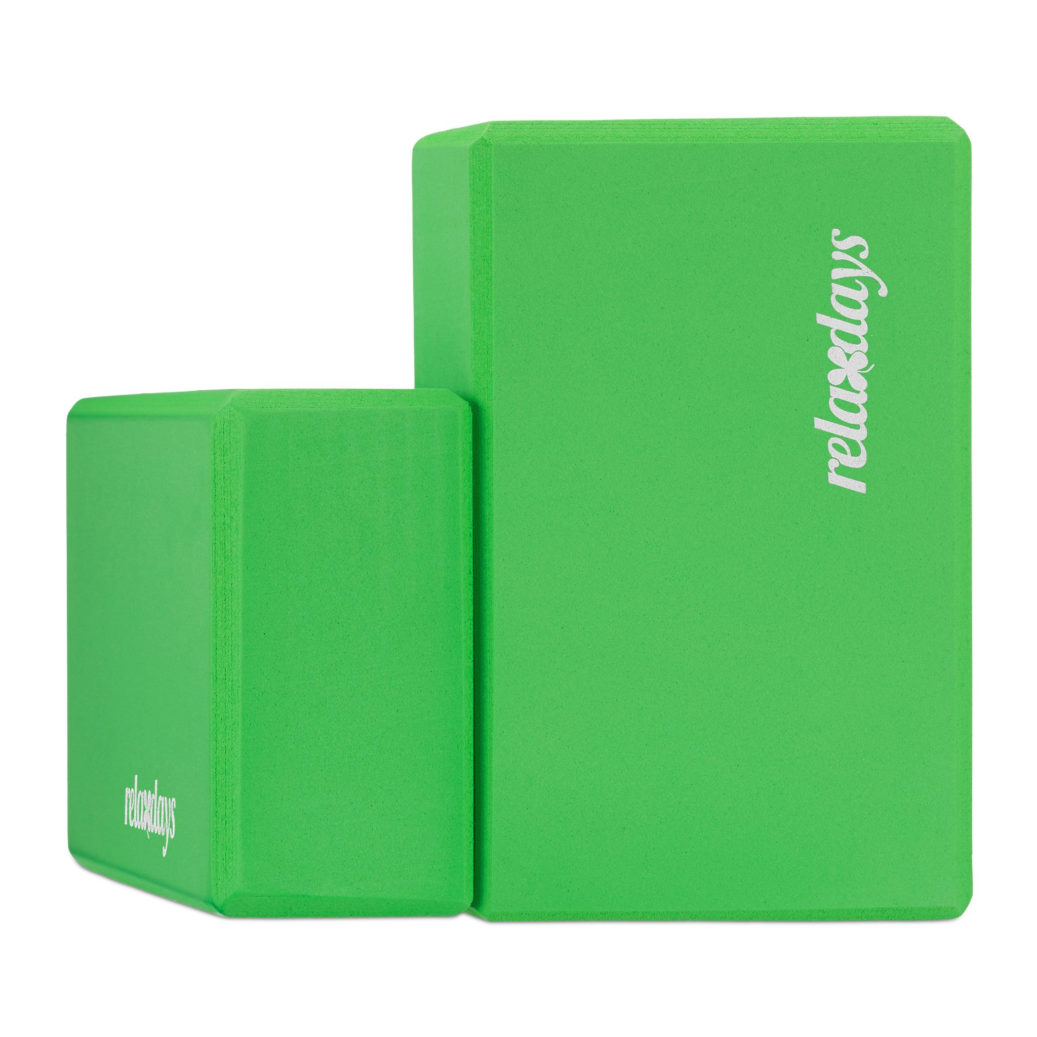 Yogablock 2er-Set Weiss-Grün von Relaxdays