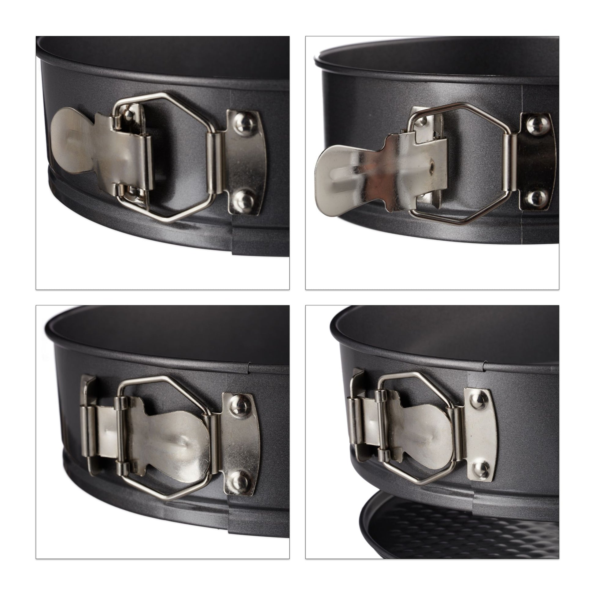 Springformset 4tlg. Schwarz-Silber von Relaxdays