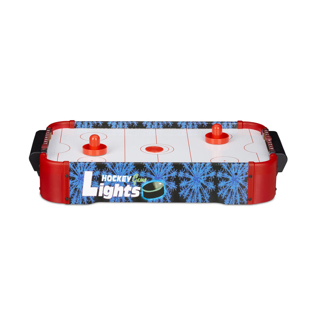Airhockey Tischspiel LED Weiss-Blau-Rot von Relaxdays