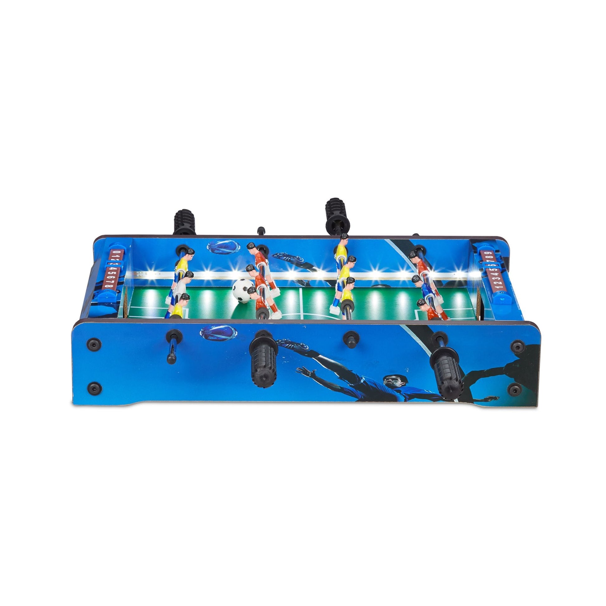 Tischkicker LED Blau-Gelb-Rot von Relaxdays