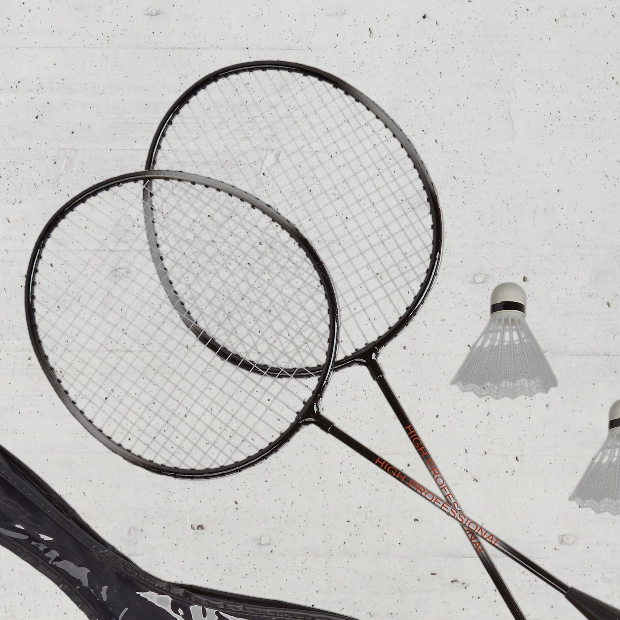 Badmintonset mit Tasche Weiss-Schwarz