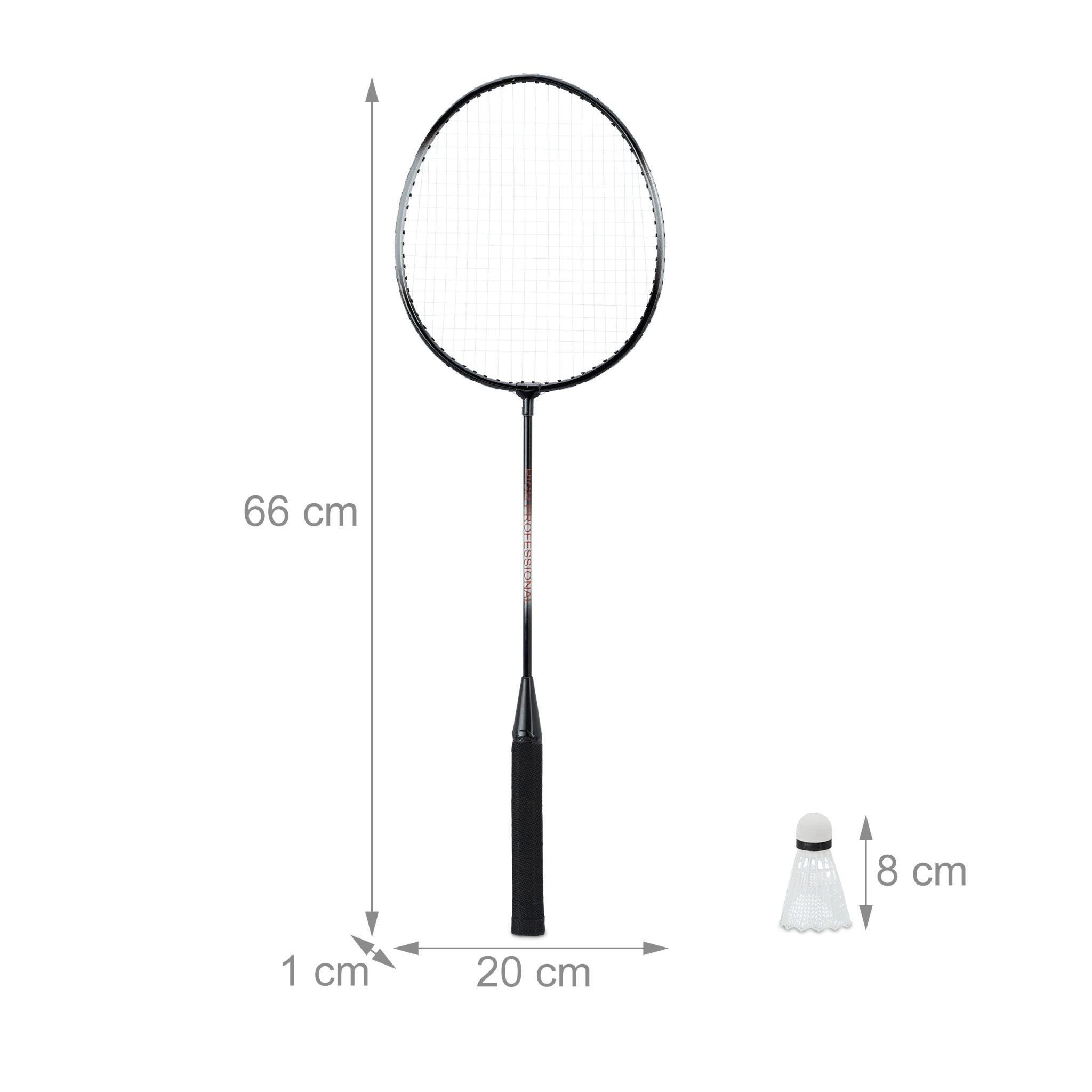 Badmintonset mit Tasche Weiss-Schwarz