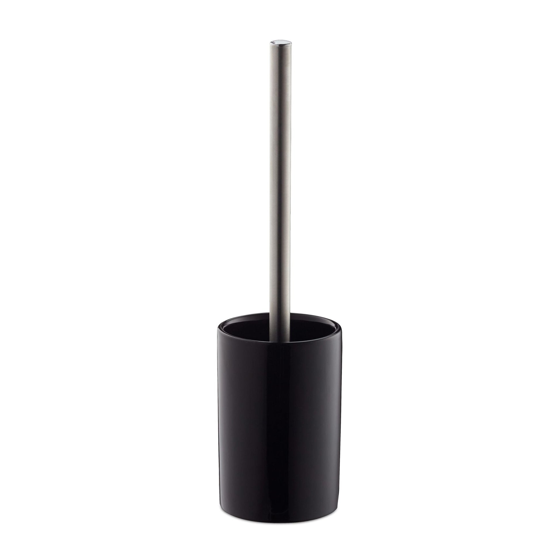 WC-Garnitur Keramik Schwarz-Silber von Relaxdays
