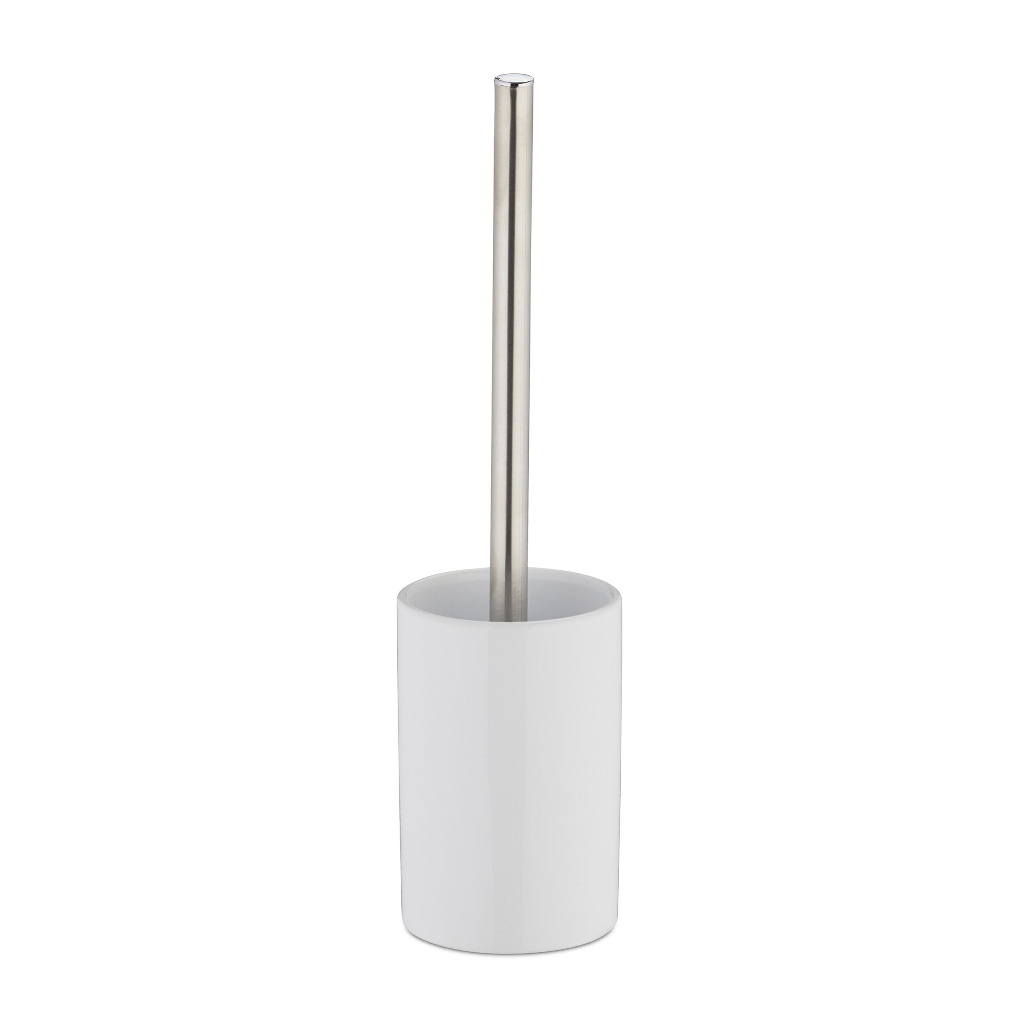 WC-Garnitur Keramik Weiss-Silber von Relaxdays