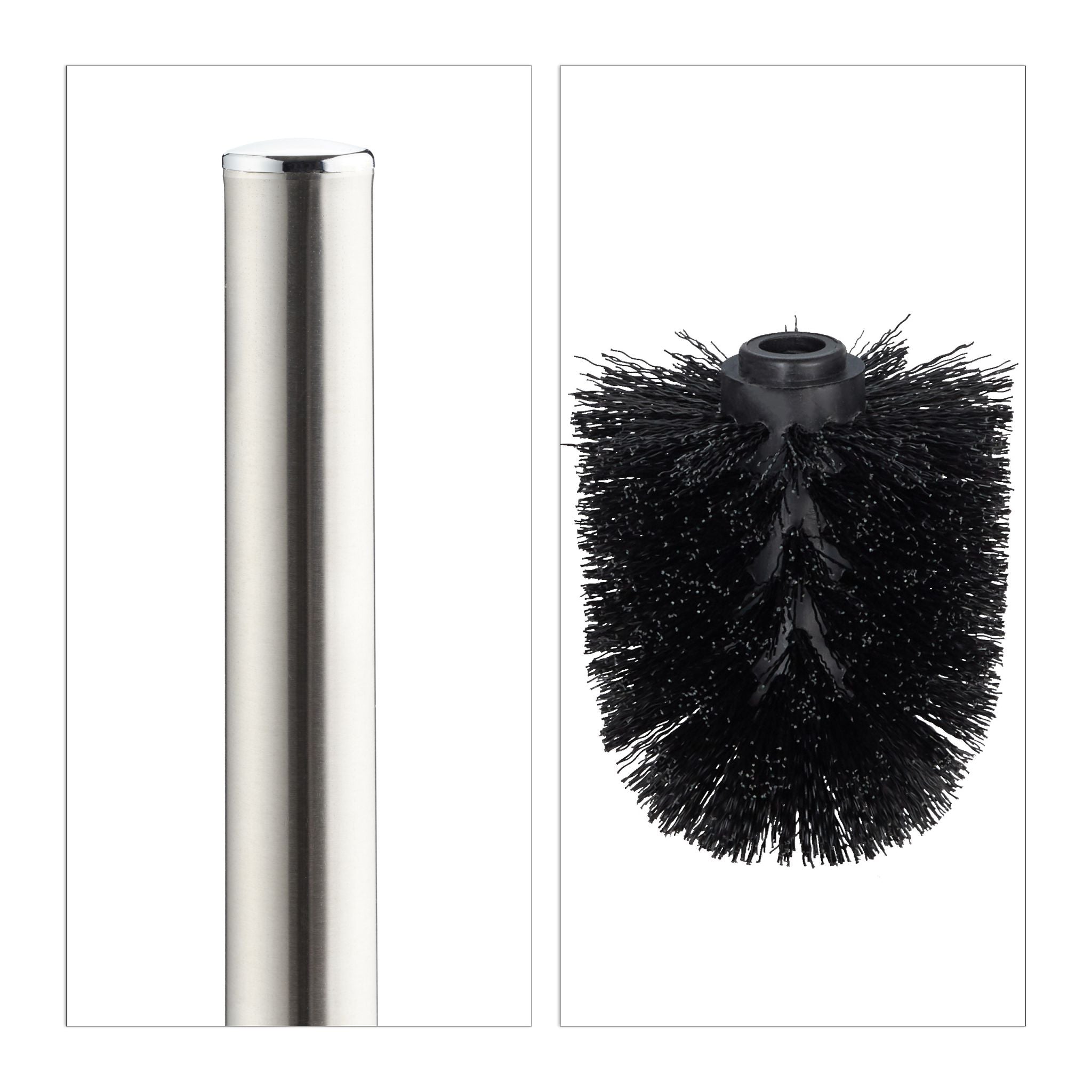 WC Garnitur Keramik Schwarz-Silber