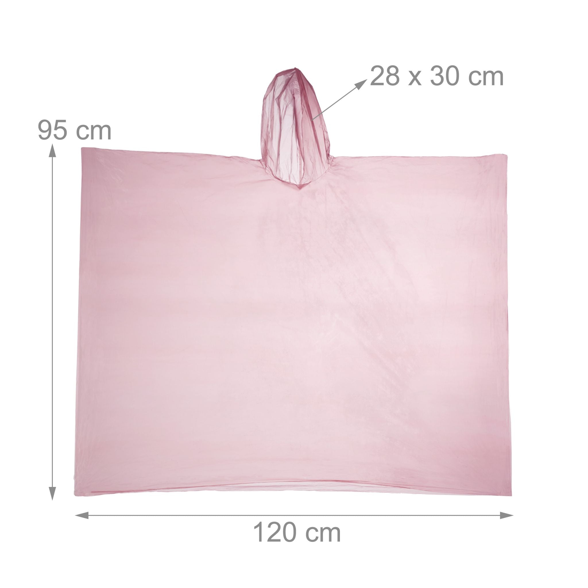 Einweg Regenponcho 10er-Set Rot von Relaxdays