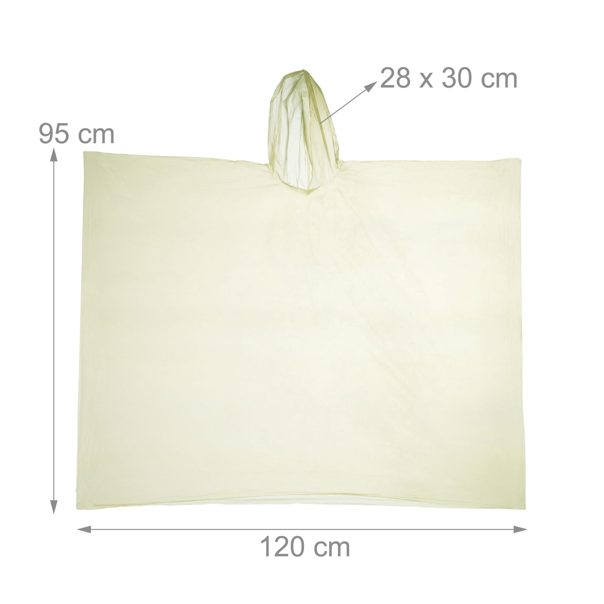 Einweg Regenponcho 10er-Set Gelb von Relaxdays