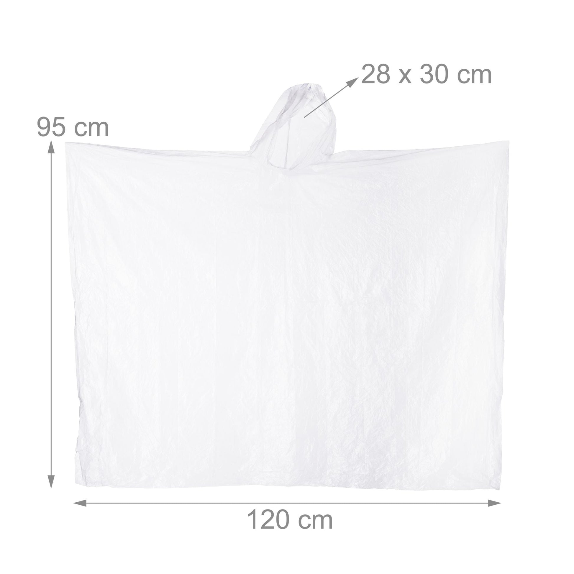 Einweg Regenponcho 10er-Set Transparent von Relaxdays
