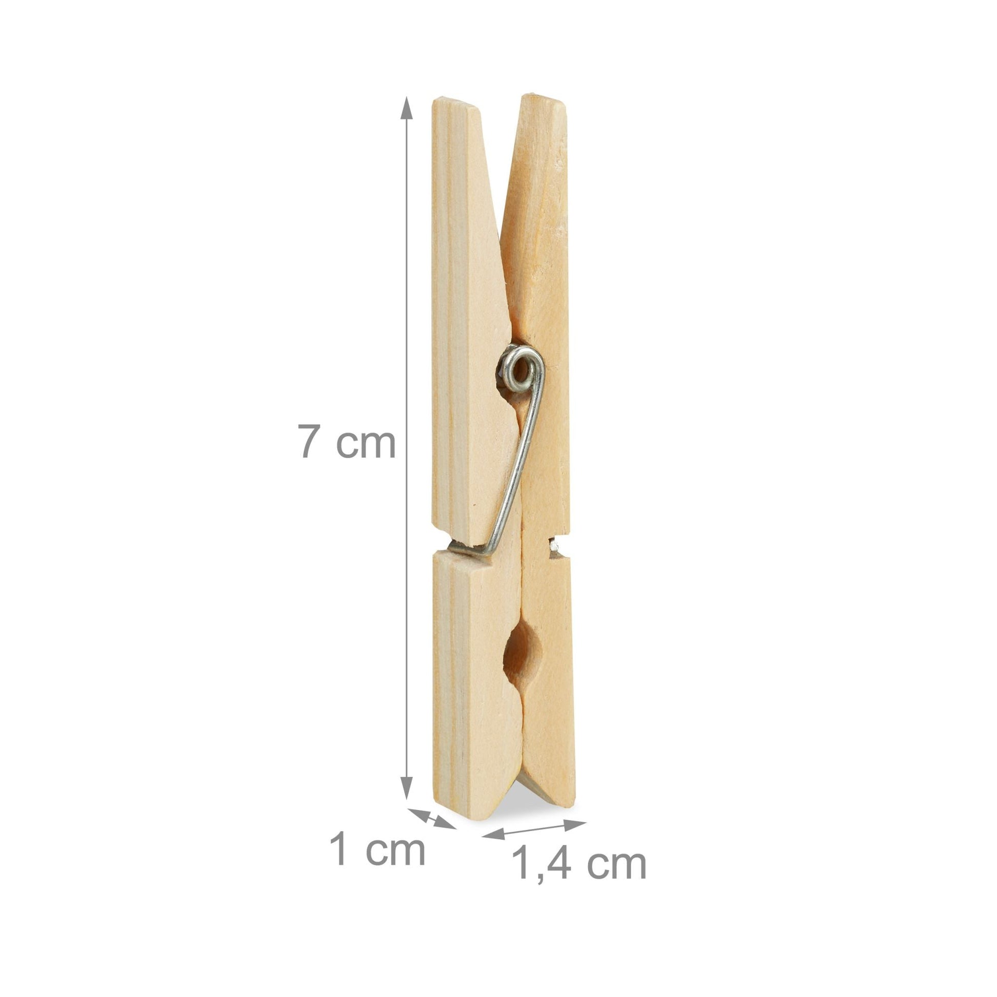 Wäscheklammern Holz 100er-Set Hellbraun von Relaxdays