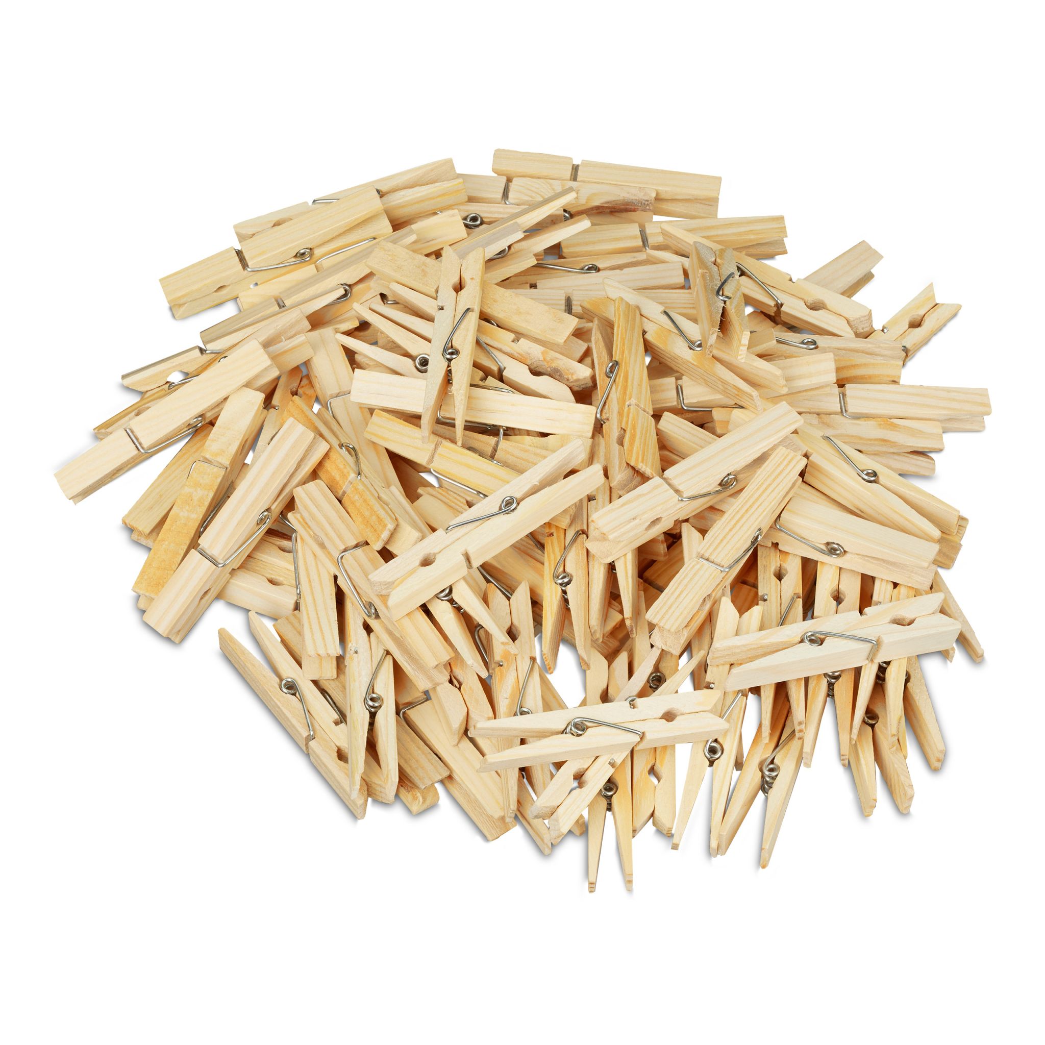 Wäscheklammern Holz 100er-Set Hellbraun von Relaxdays