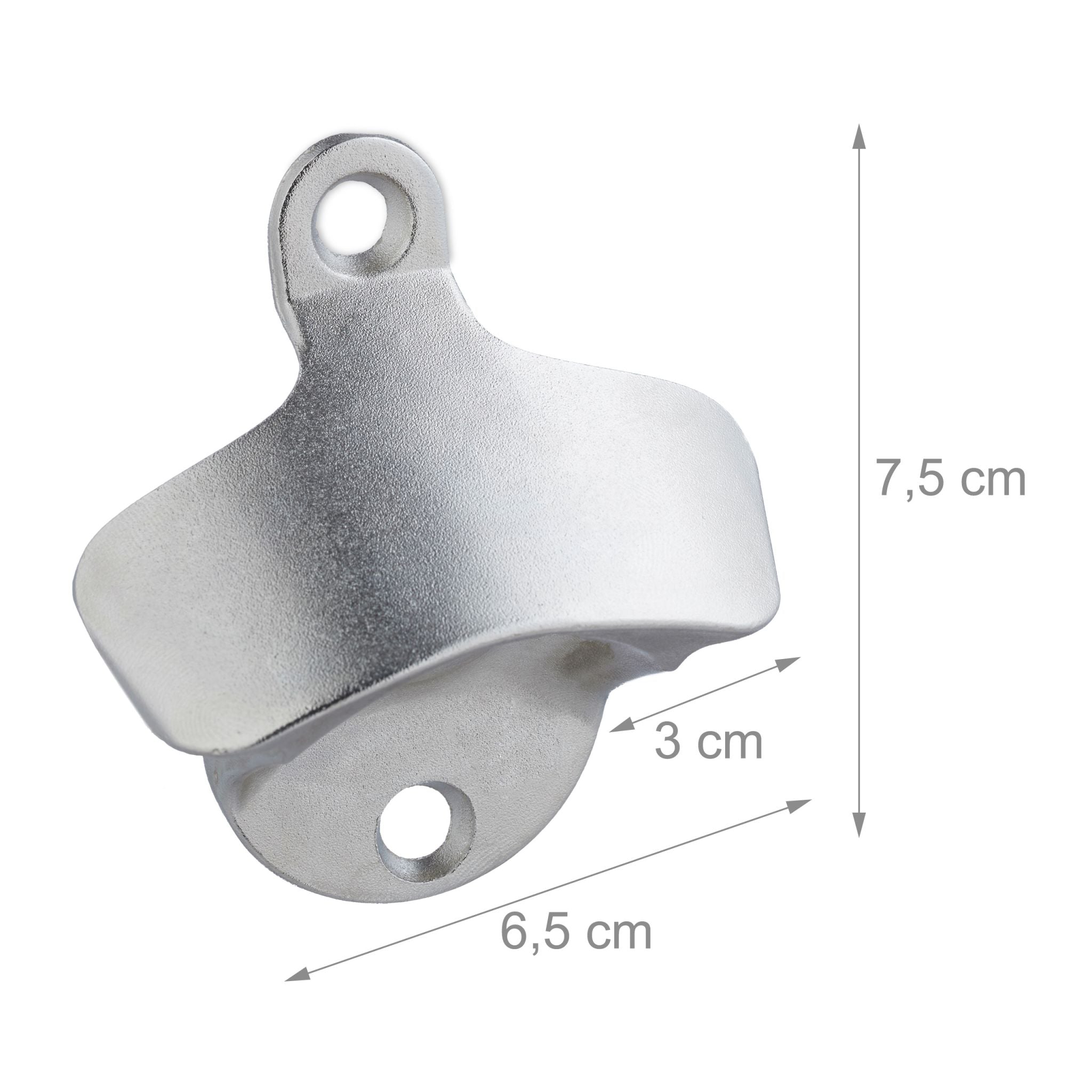 Wandflaschenöffner 2er-Set Silber von Relaxdays