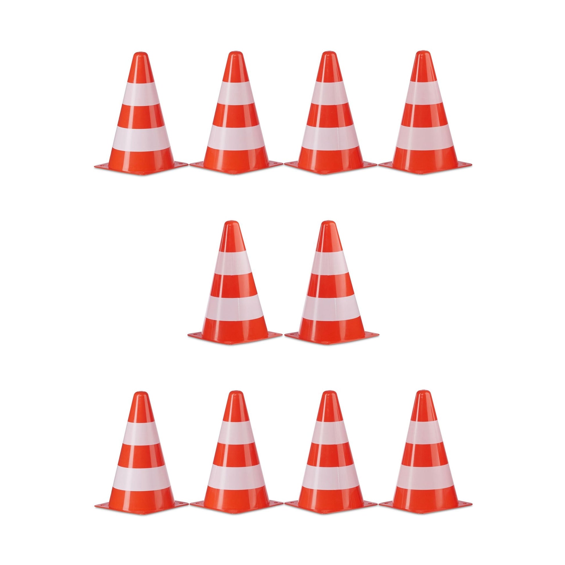 Warnkegel 10er-Set Weiss-Orange von Relaxdays
