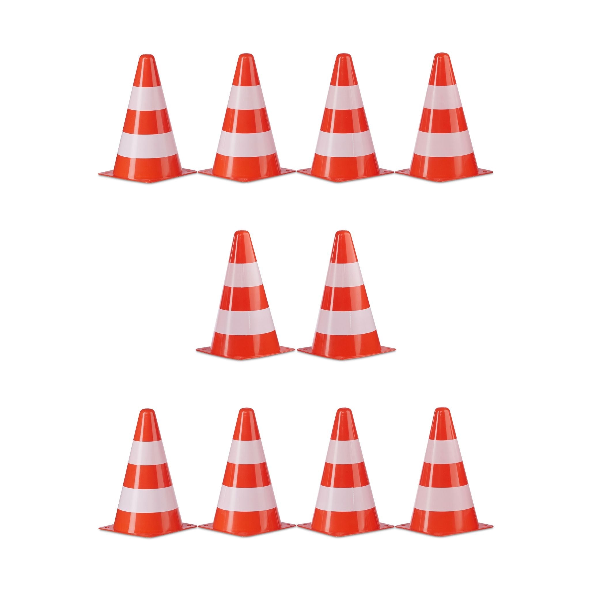 Warnkegel 10er-Set Weiss-Orange von Relaxdays