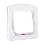 Haustierklappe 4 Wege Weiss-Rot-Transparent