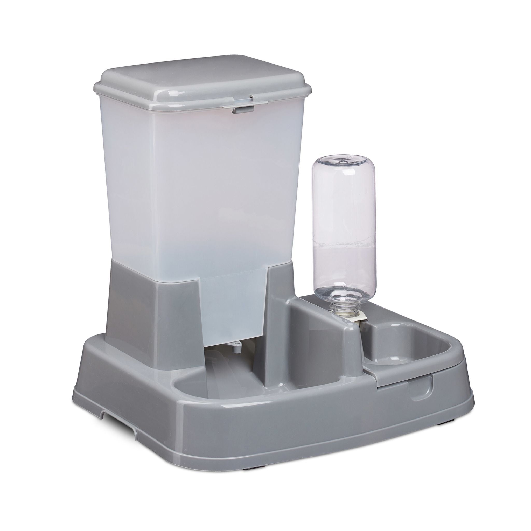 Wasser- und Futterspender Transparent-Grau