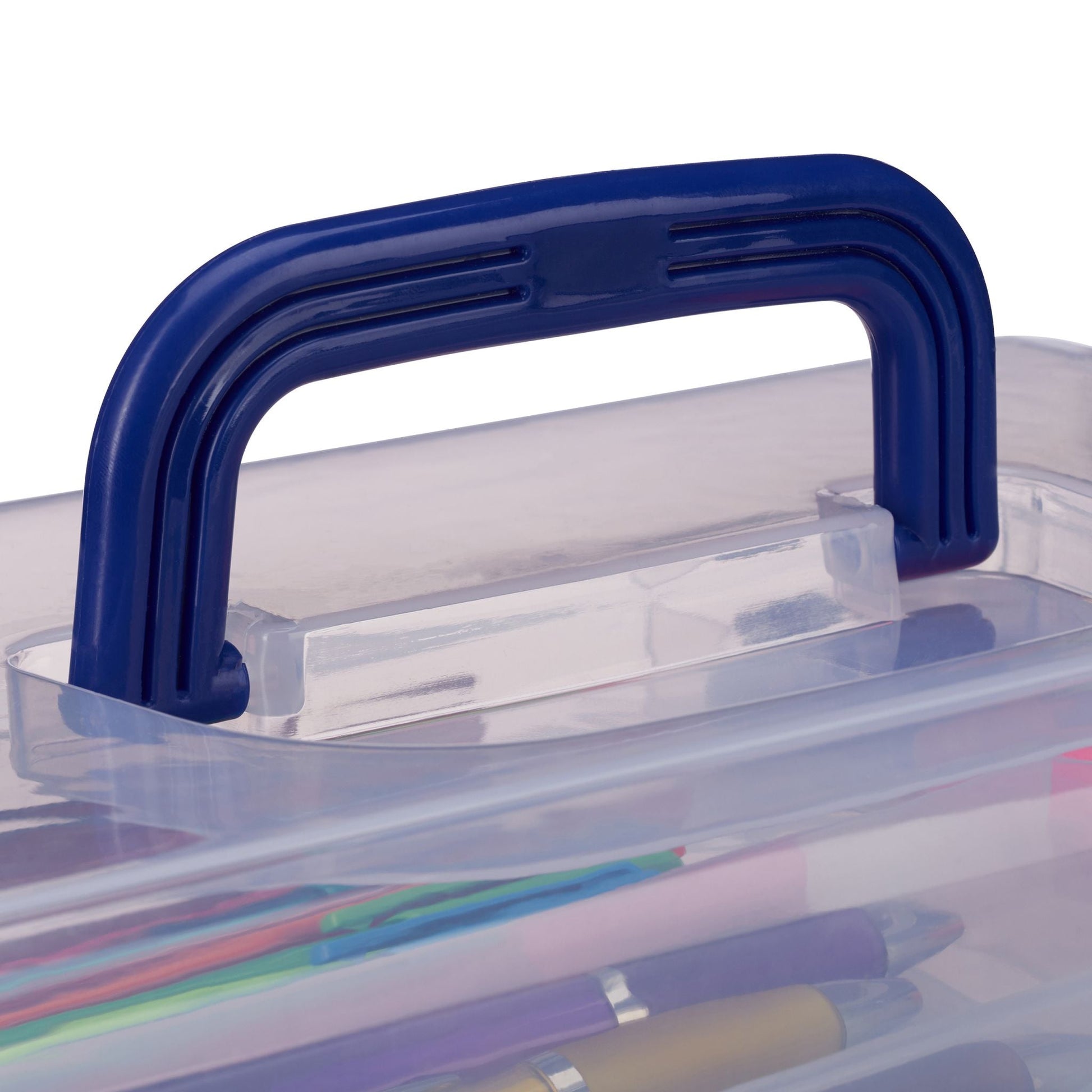 Aufbewahrungsbox mit 9 Fächern Blau-Transparent von Relaxdays