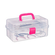 Aufbewahrungsbox mit 9 Fächern Pink-Transparent von Relaxdays