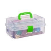 Aufbewahrungsbox mit 9 Fächern Grün-Transparent von Relaxdays