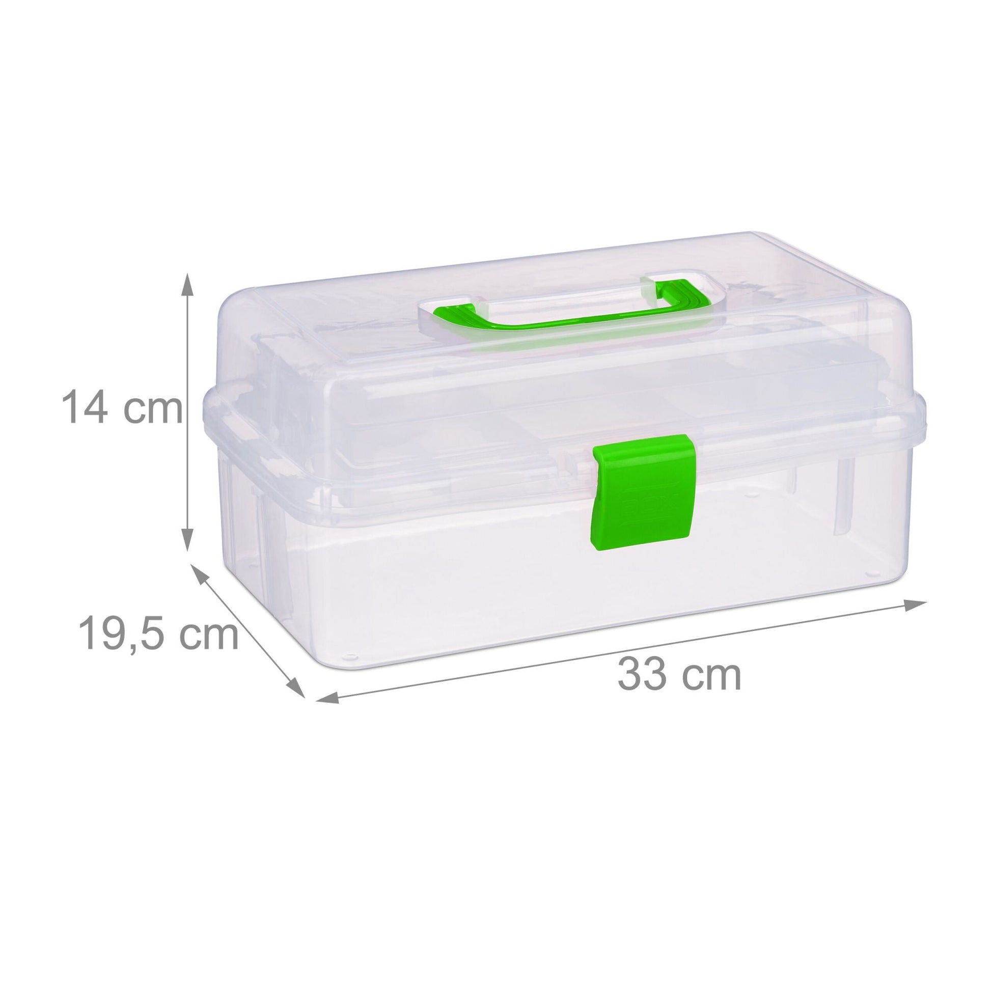 Aufbewahrungsbox mit 9 Fächern Grün-Transparent von Relaxdays