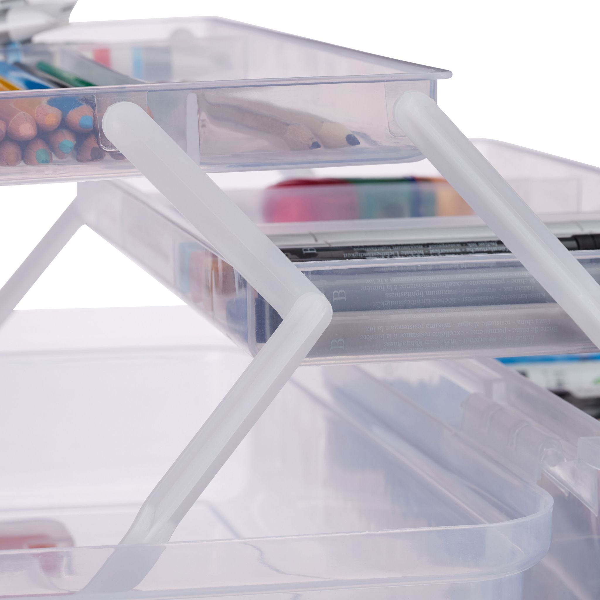 Aufbewahrungsbox mit 9 Fächern Orange-Transparent von Relaxdays