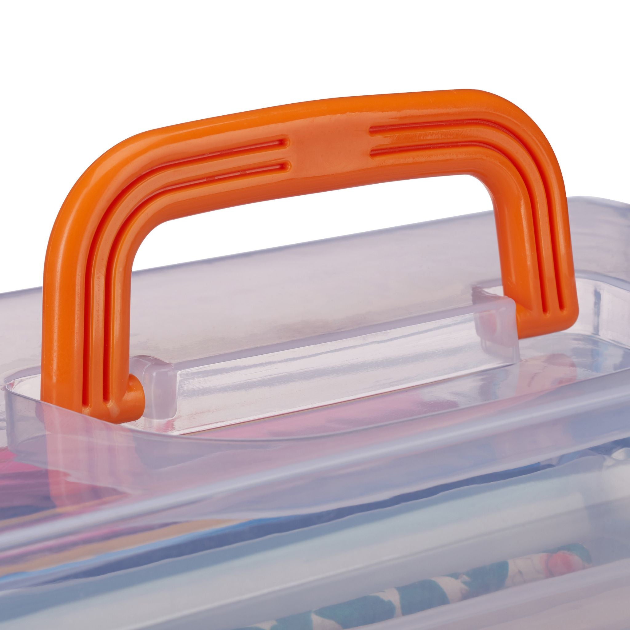 Aufbewahrungsbox mit 9 Fächern Orange-Transparent von Relaxdays