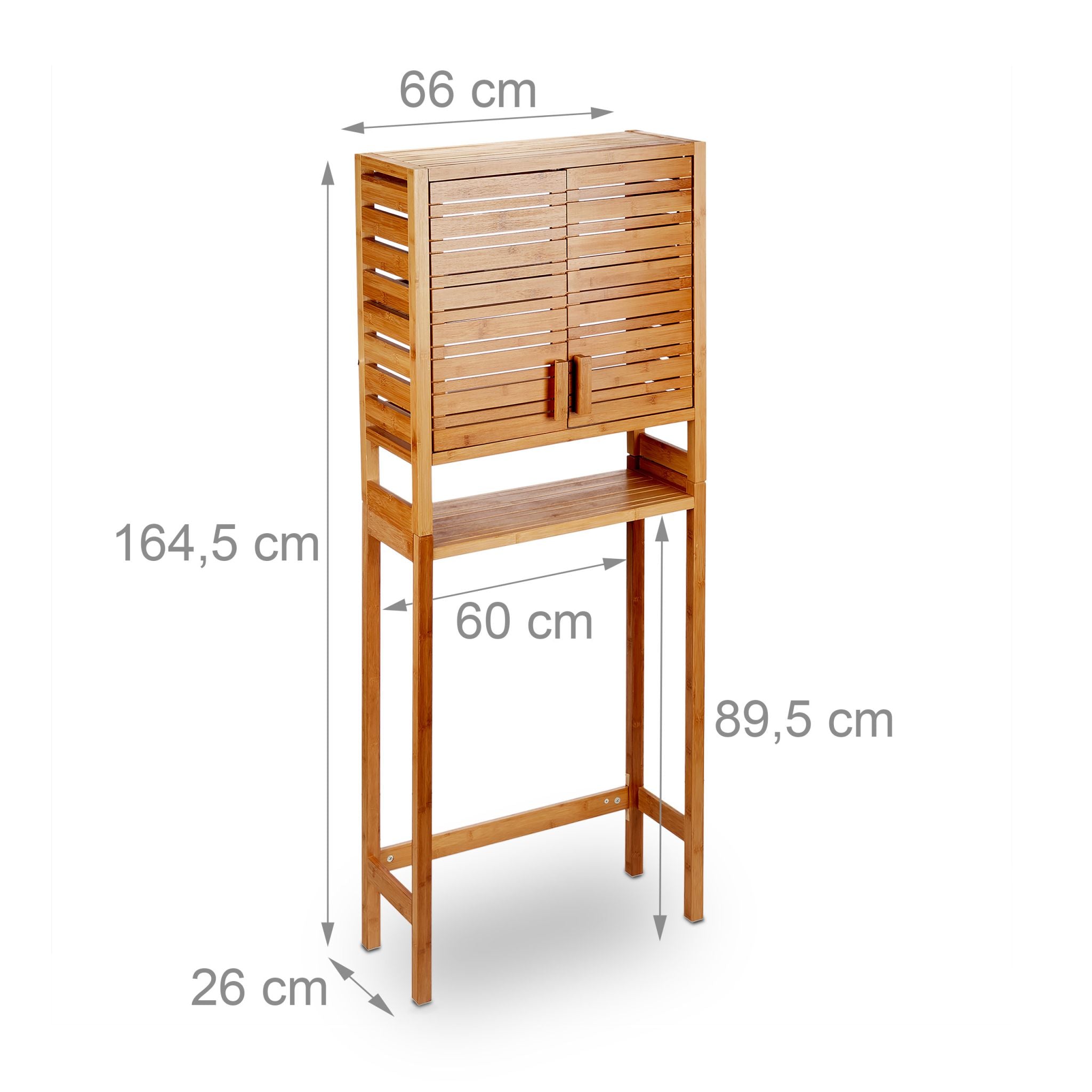 Waschmaschinenschrank Bambus Hellbraun von Relaxdays