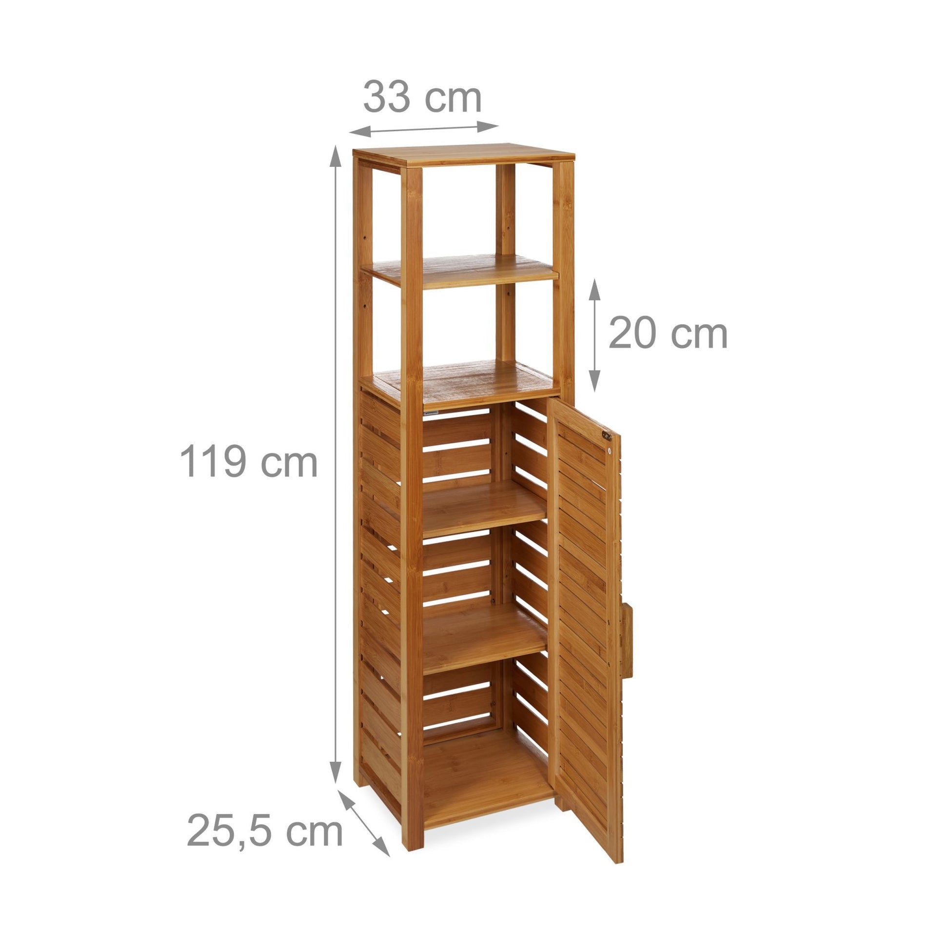 Badregal Bambus 6 Ablagen Hellbraun von Relaxdays
