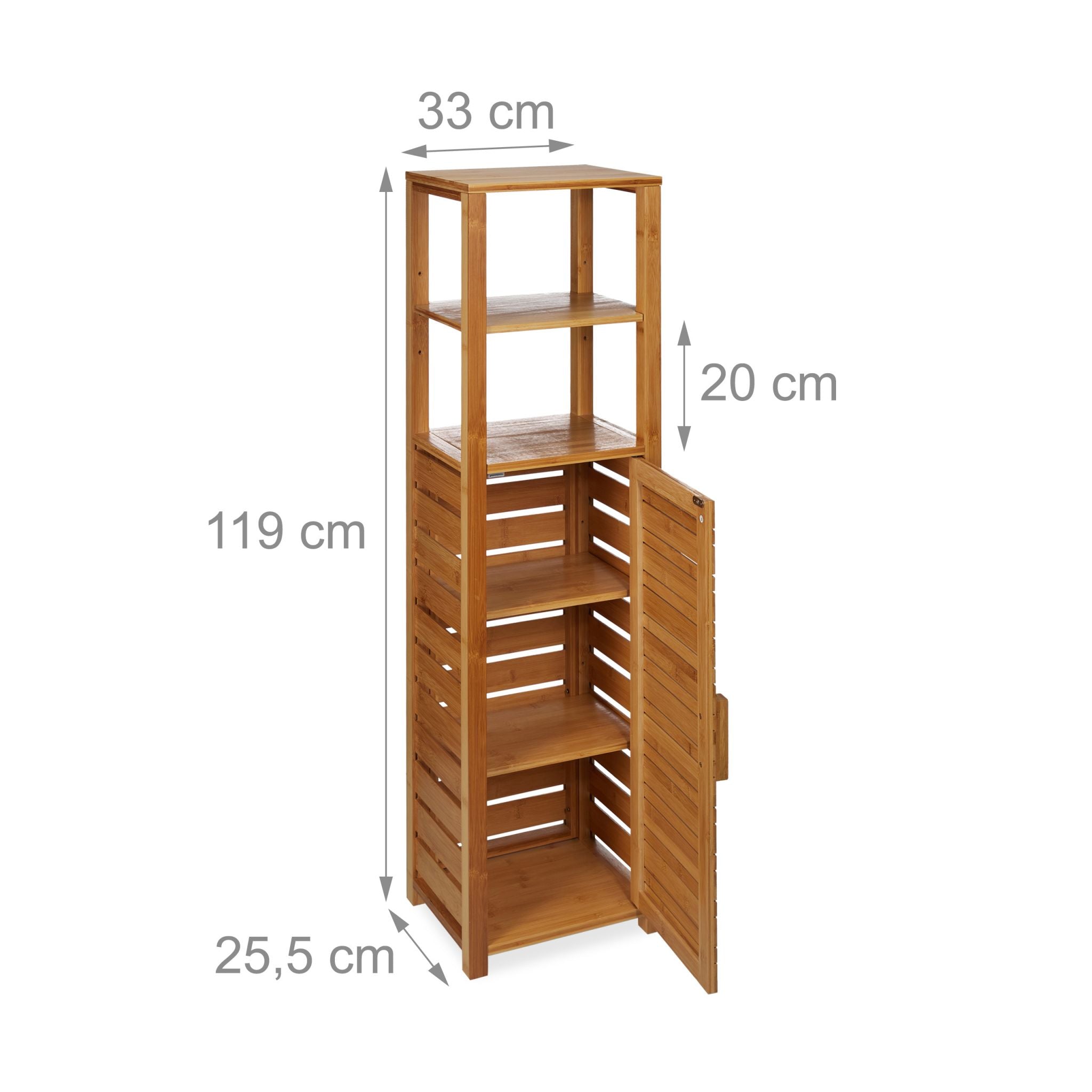 Badregal Bambus 6 Ablagen Hellbraun von Relaxdays