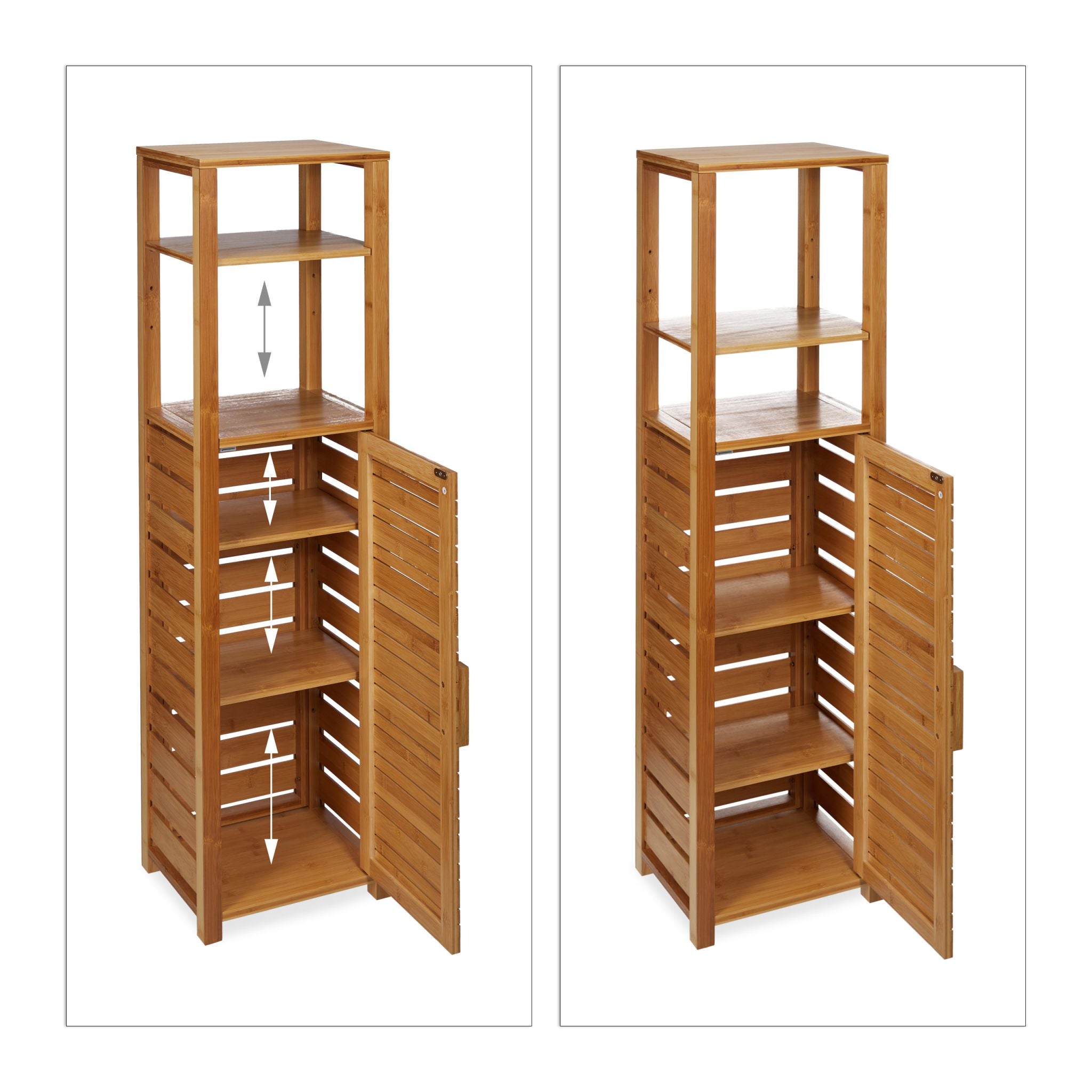 Badregal Bambus 6 Ablagen Hellbraun von Relaxdays